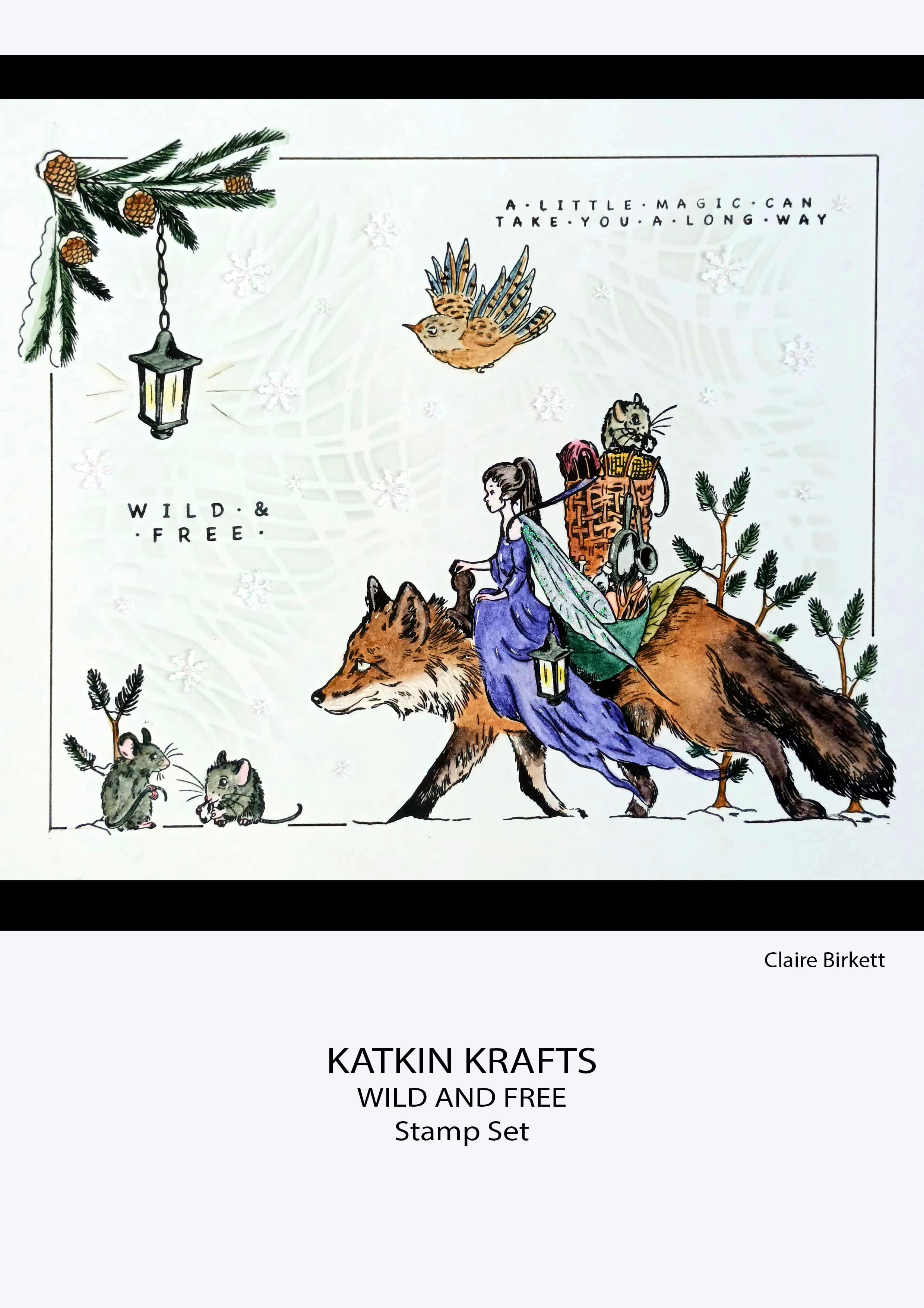 Katkin Krafts Wild & Free 6 in x 8 in Clear Stamp Set