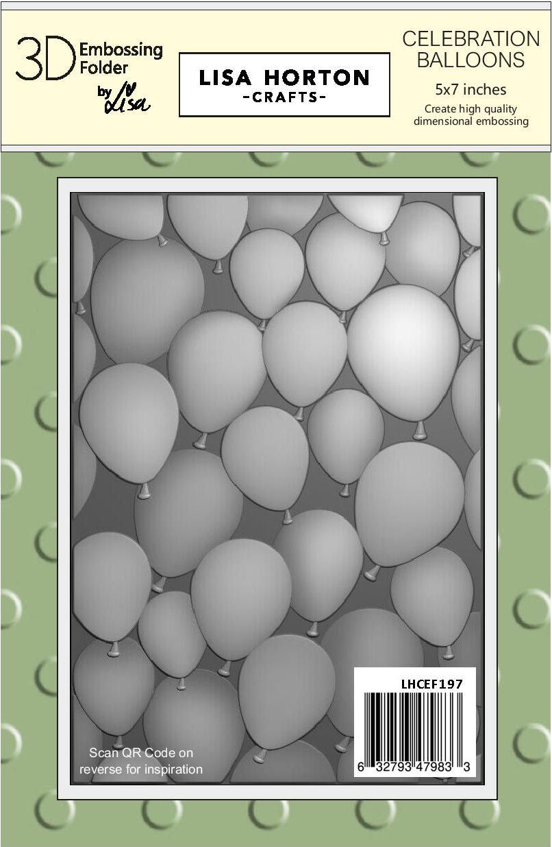 Lisa Horton Crafts Celebration Balloons 5x7 3D Embossing Folder