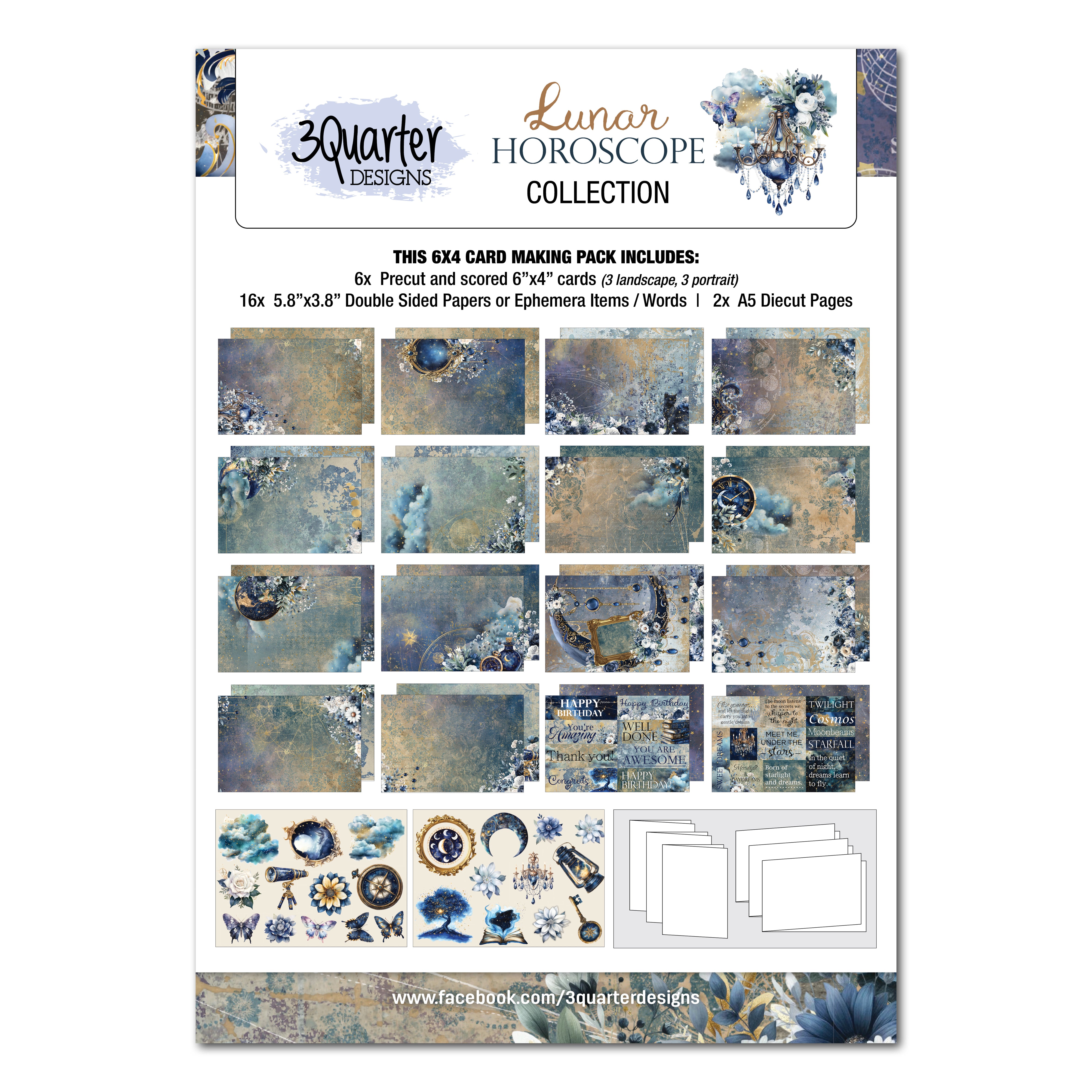 3Quarter Designs Lunar Horoscopes 6x4 Card Pack