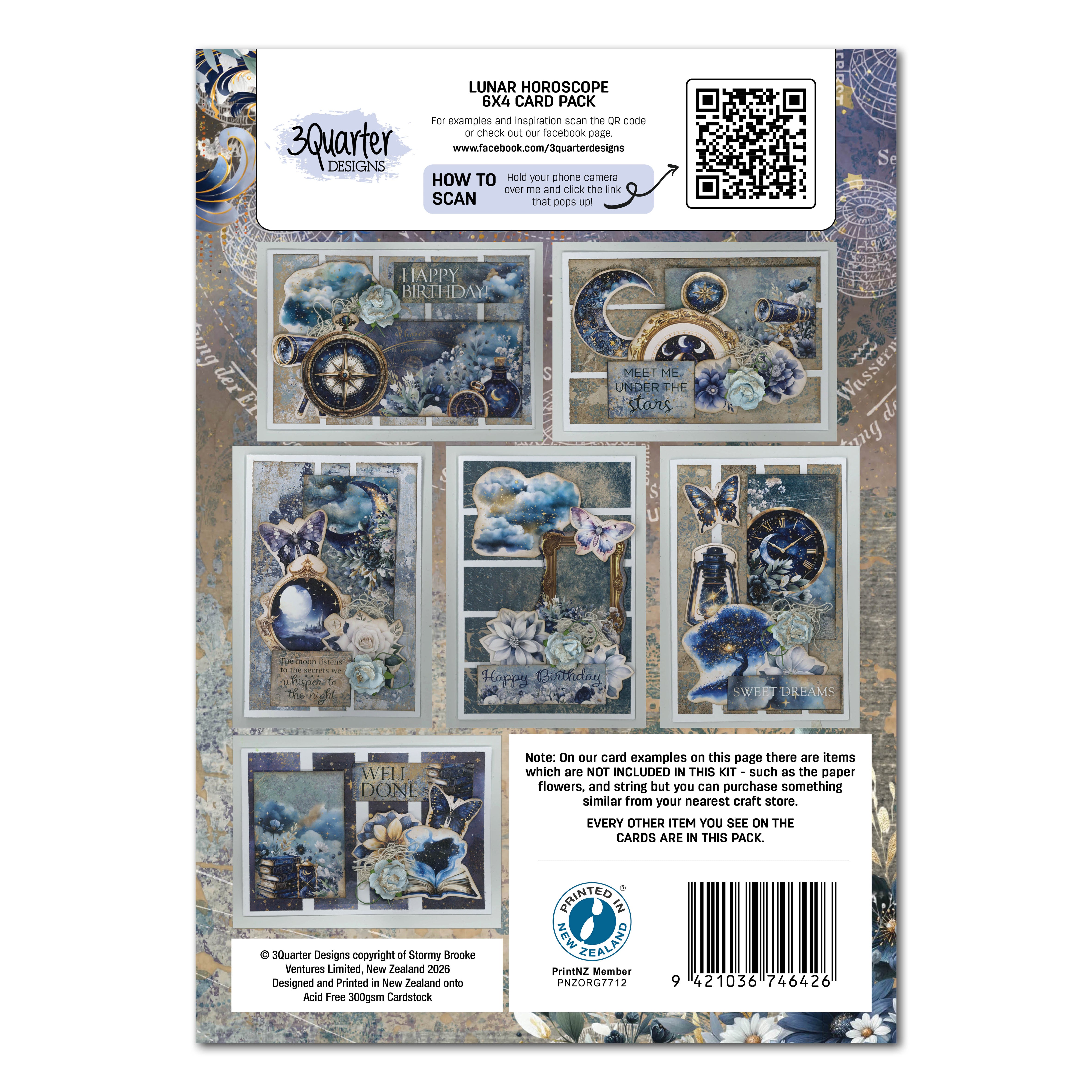 3Quarter Designs Lunar Horoscopes 6x4 Card Pack