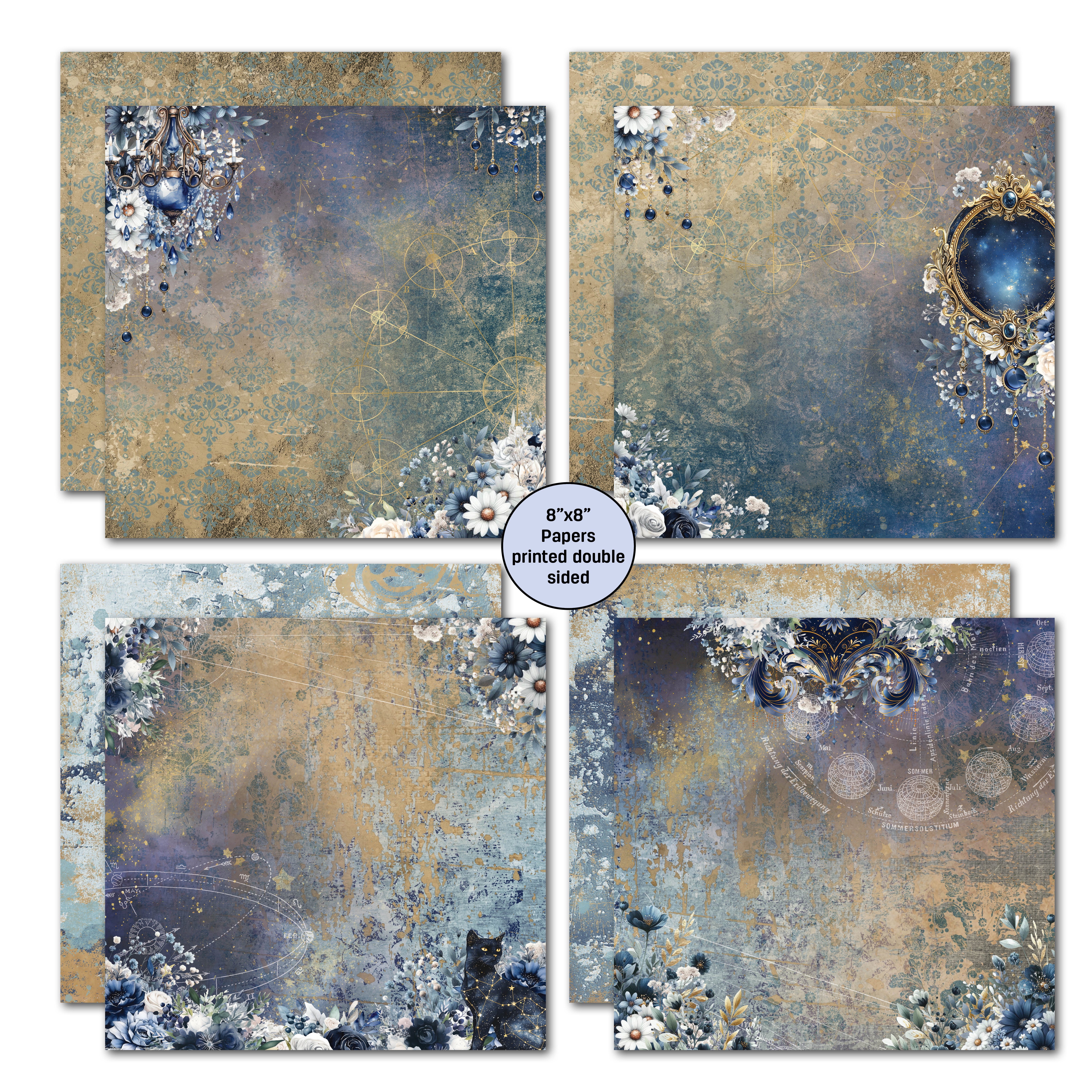 3Quarter Designs Lunar Horoscopes 8x8 Paper Pack & Diecuts Set