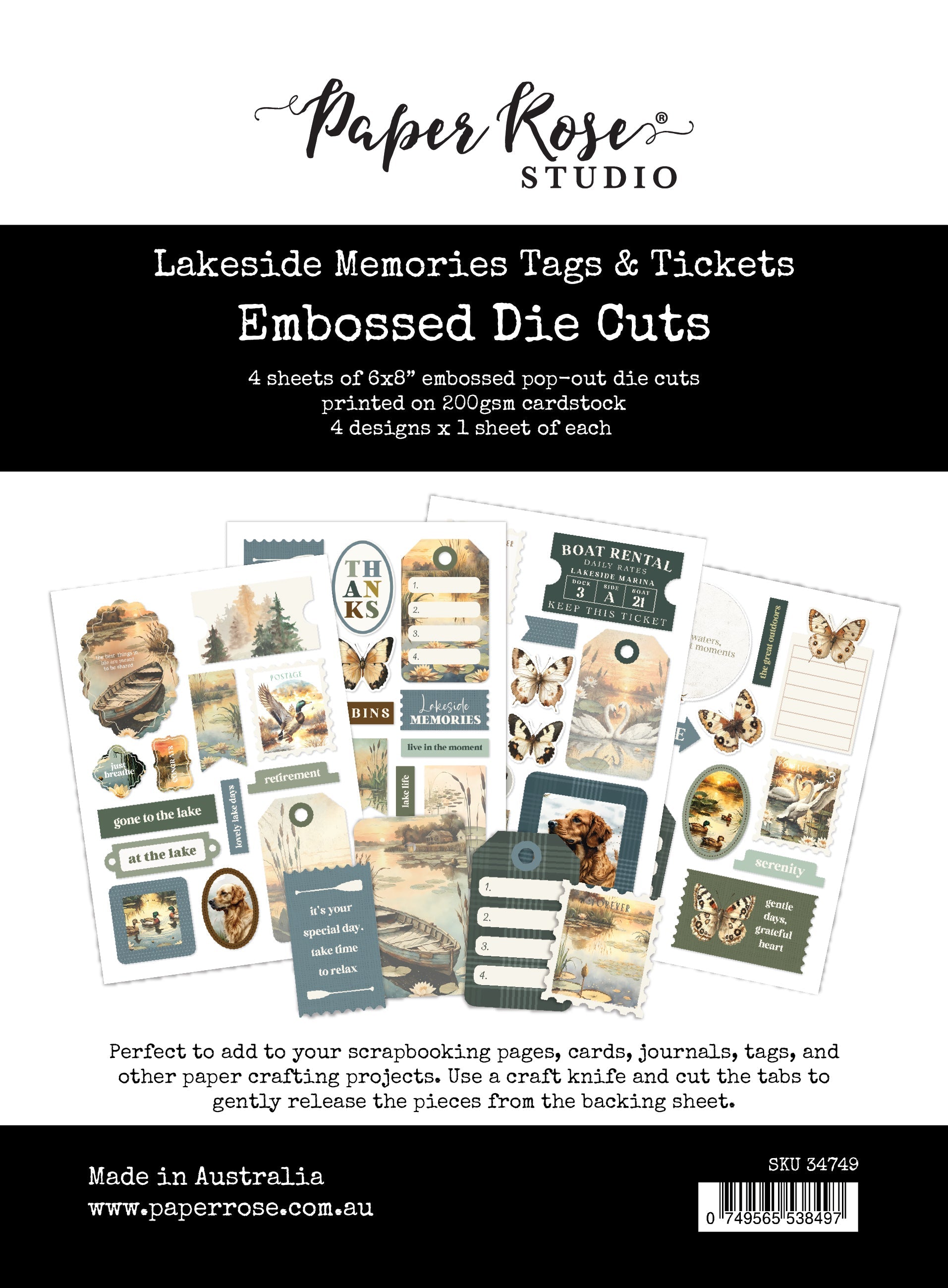 Lakeside Memories Tags Embossed Die Cuts 34749