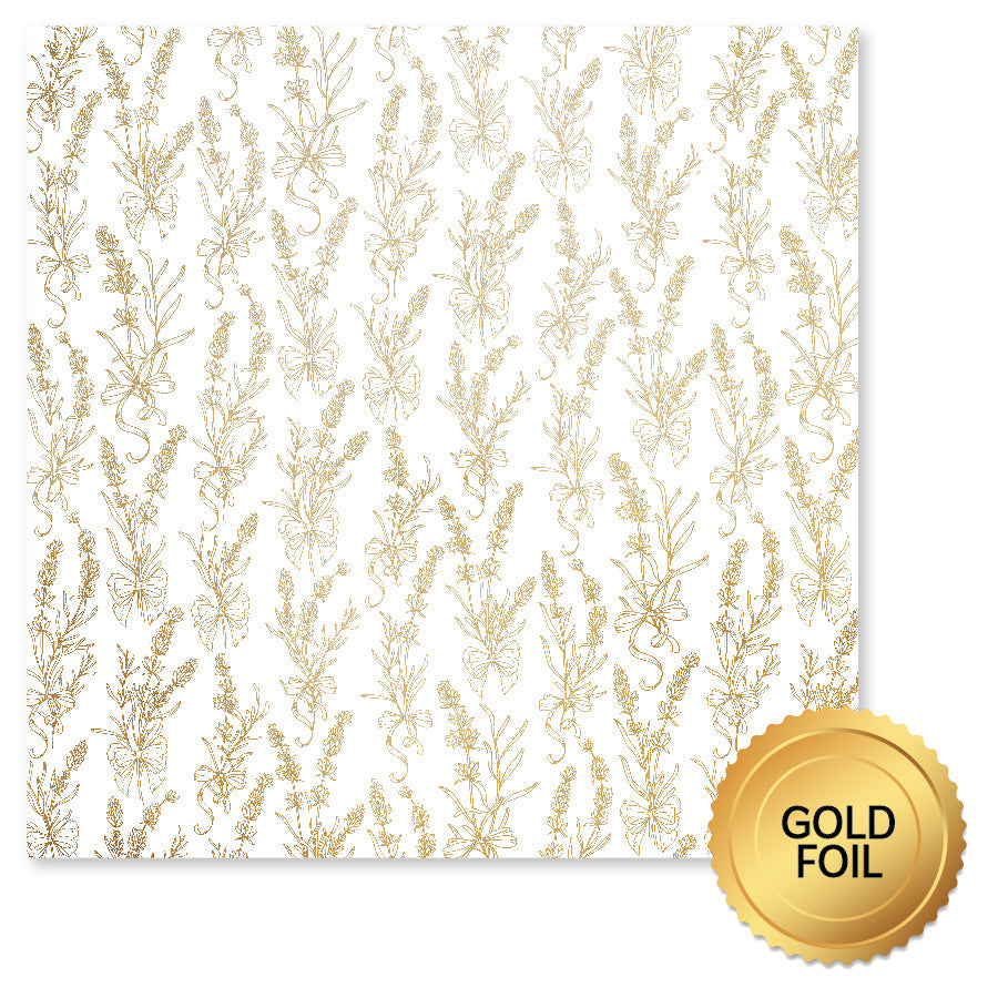 Lavender & Roses Gold Foil B 12x12 Paper (6pc Bulk Pack) 32226