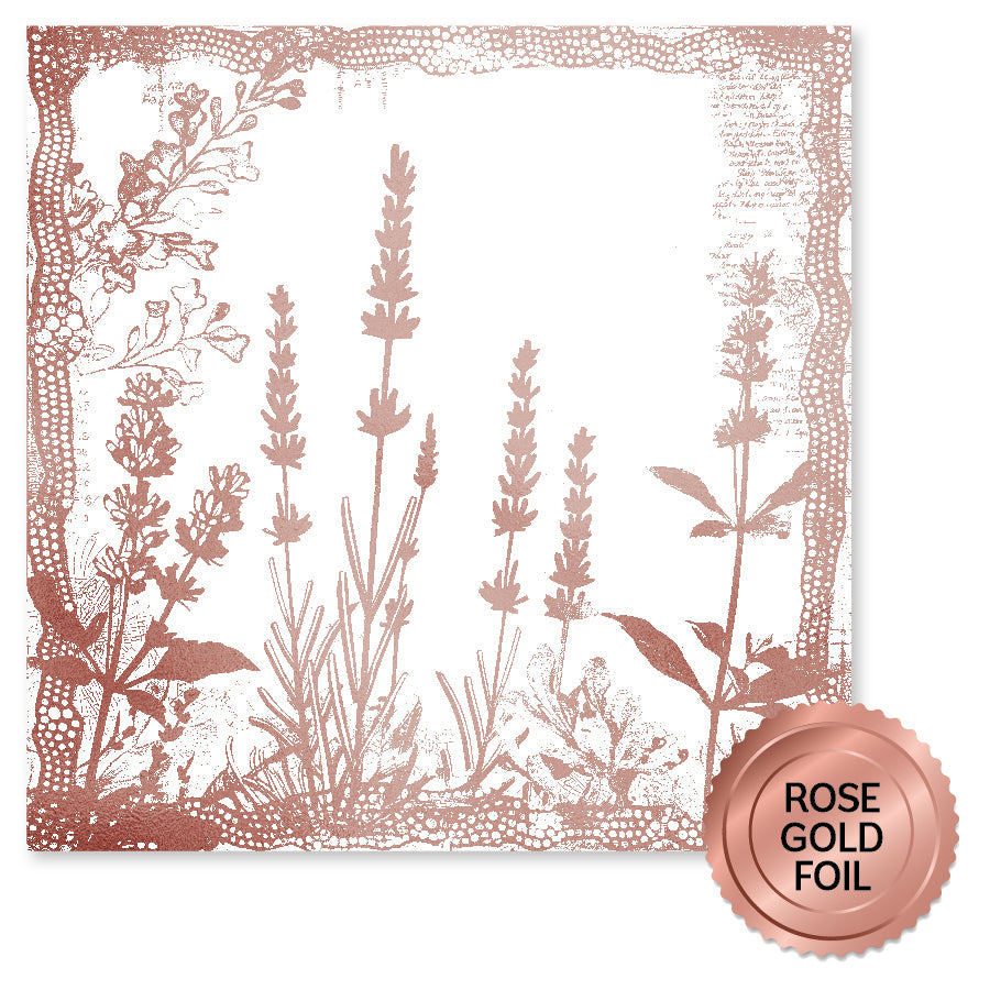 Lavender & Roses Rose Gold Foil A 12x12 Paper (6pc Bulk Pack) 32199