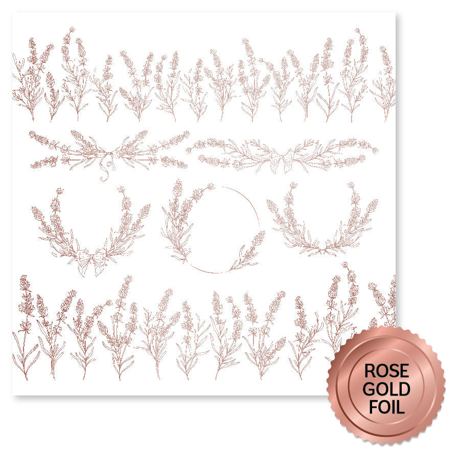 Lavender & Roses Rose Gold Foil D 12x12 Paper (6pc Bulk Pack) 32208