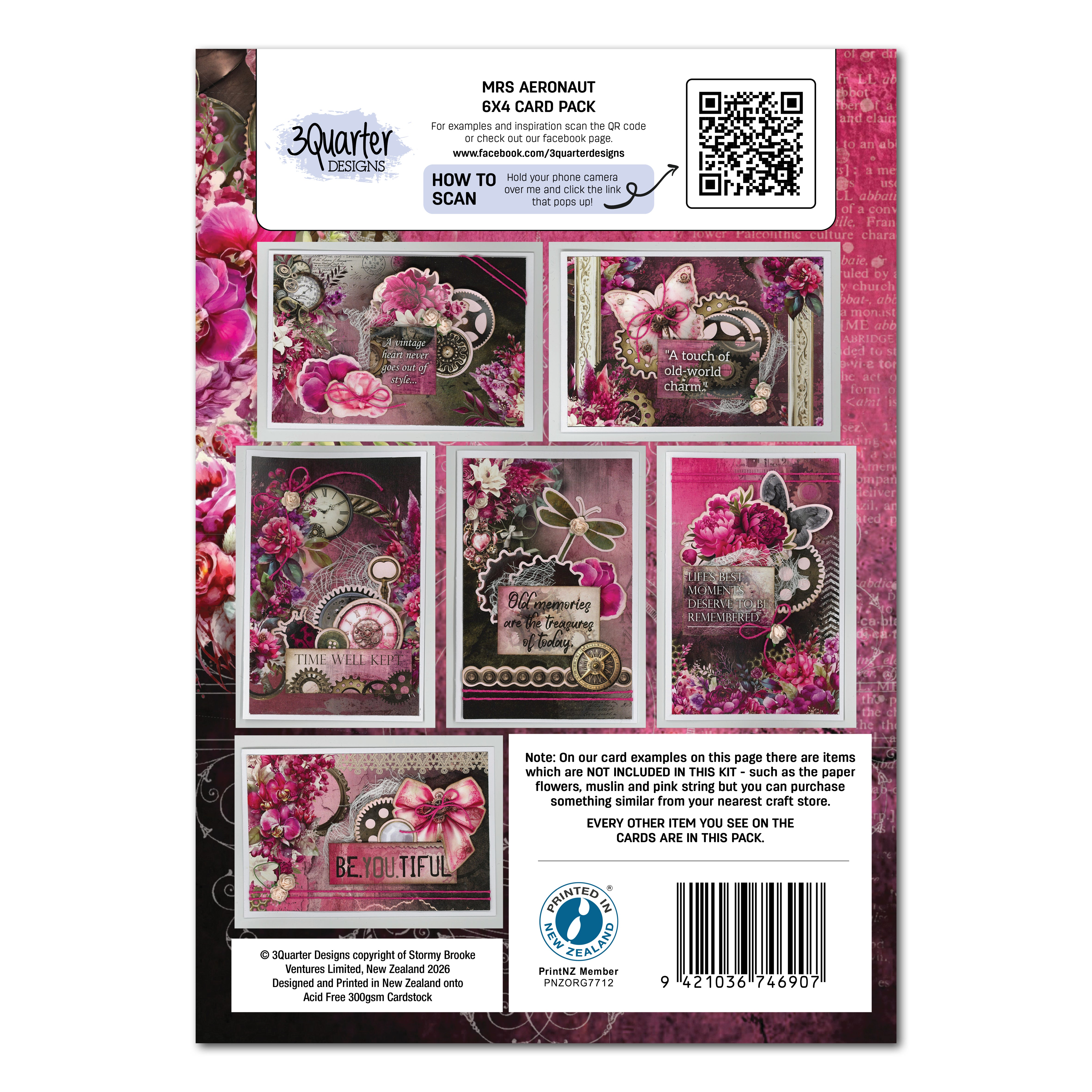 3Quarter Designs Mrs Aeronaut 6x4 Card Pack