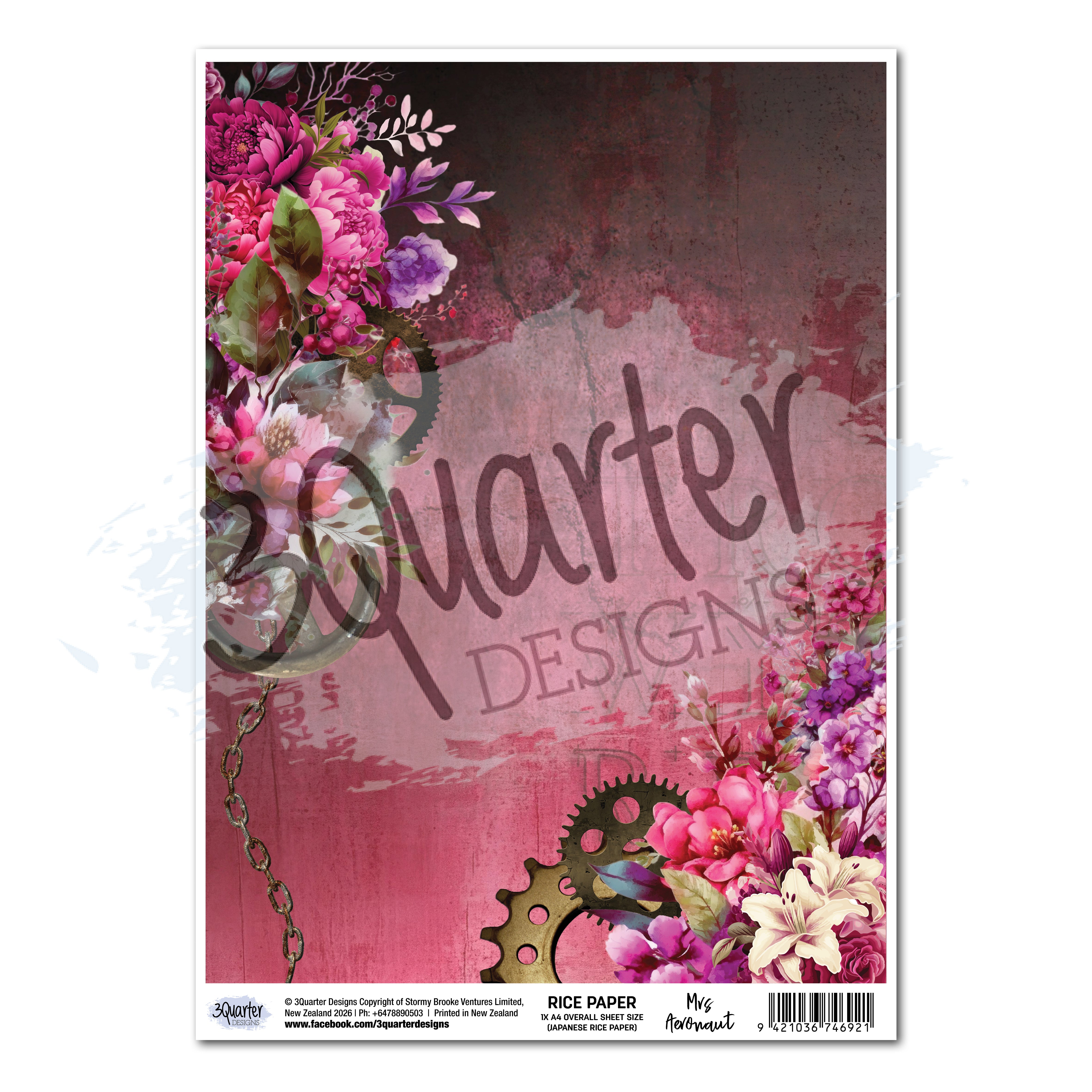 3Quarter Designs Mrs Aeronaut - A4 Rice Paper - 3 Sheets