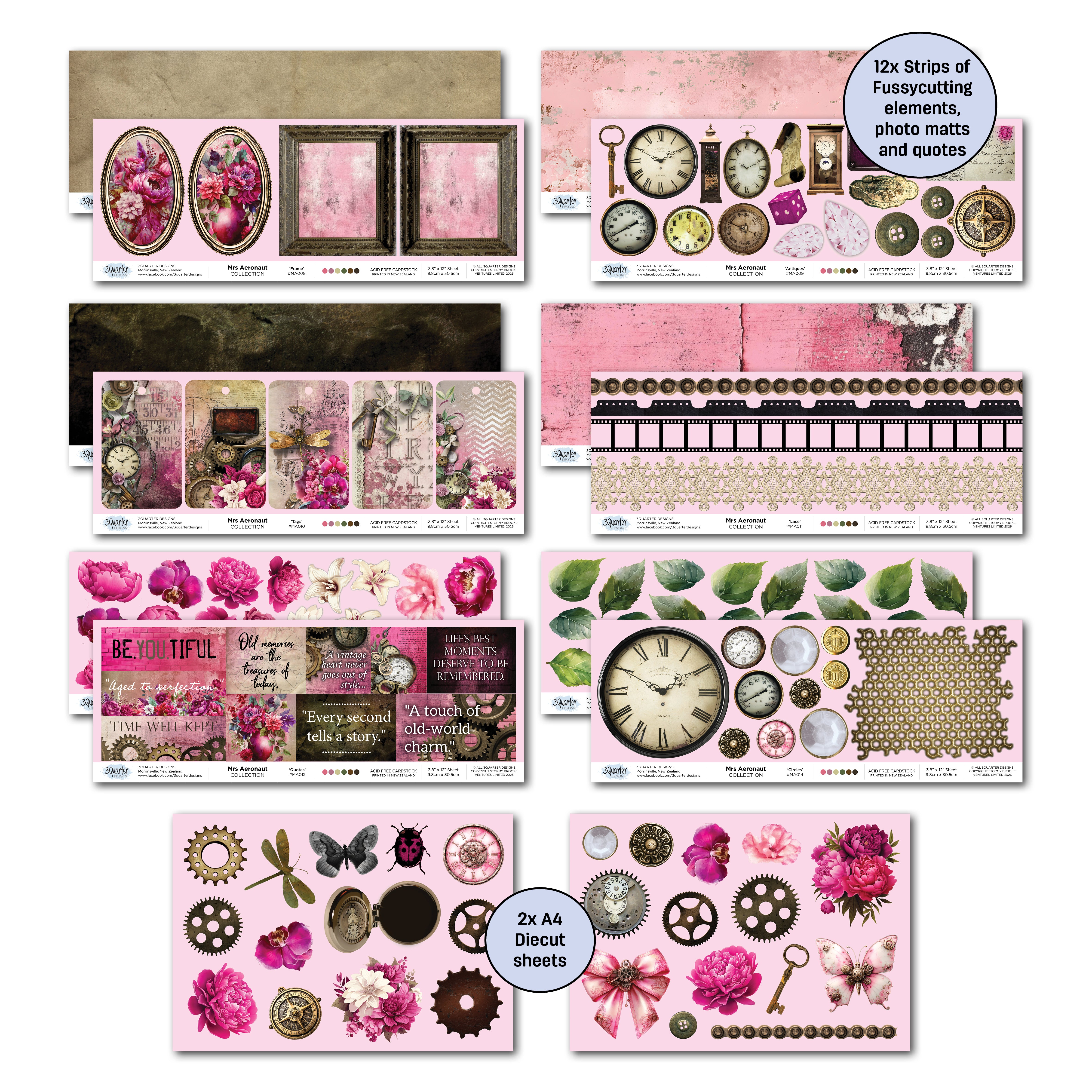 3Quarter Designs Mrs Aeronaut 12x12 Designer Paper & Diecuts