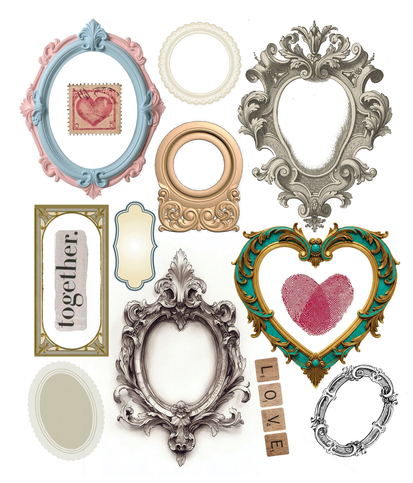 Sticker Set 10/Pkg Whisper Frames