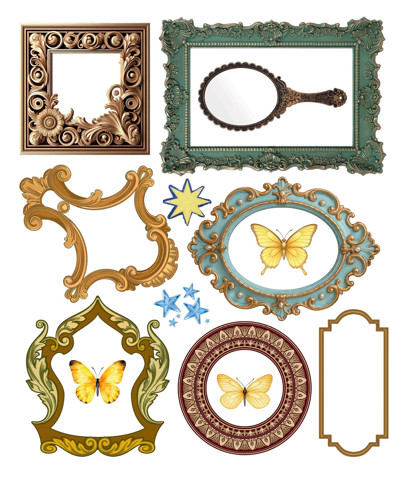Sticker Set 10/Pkg Whisper Frames