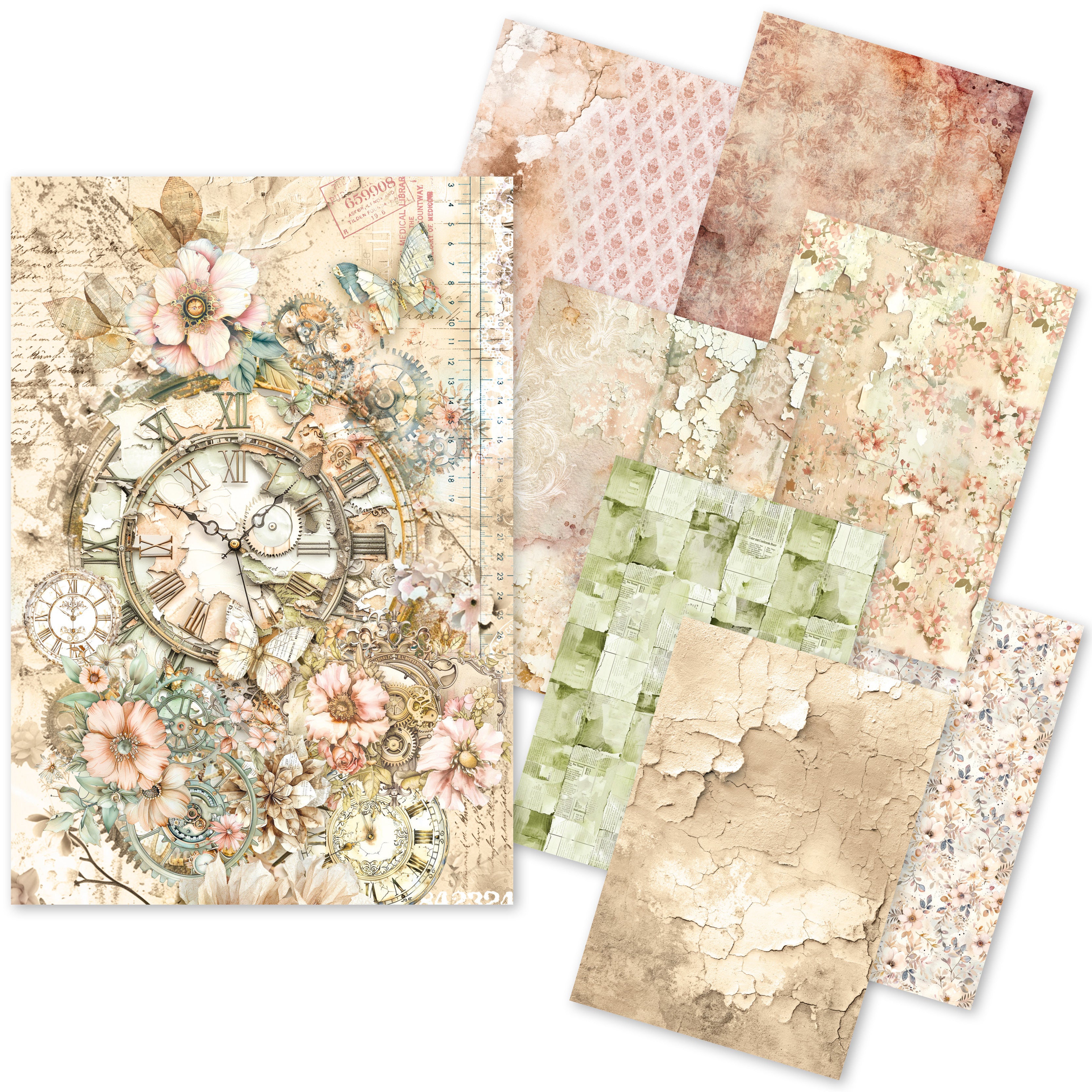 Craftmix Lost in Time Mixed A5 Paper Pack - 8 Sheets (Tissue & Vellum Variety)