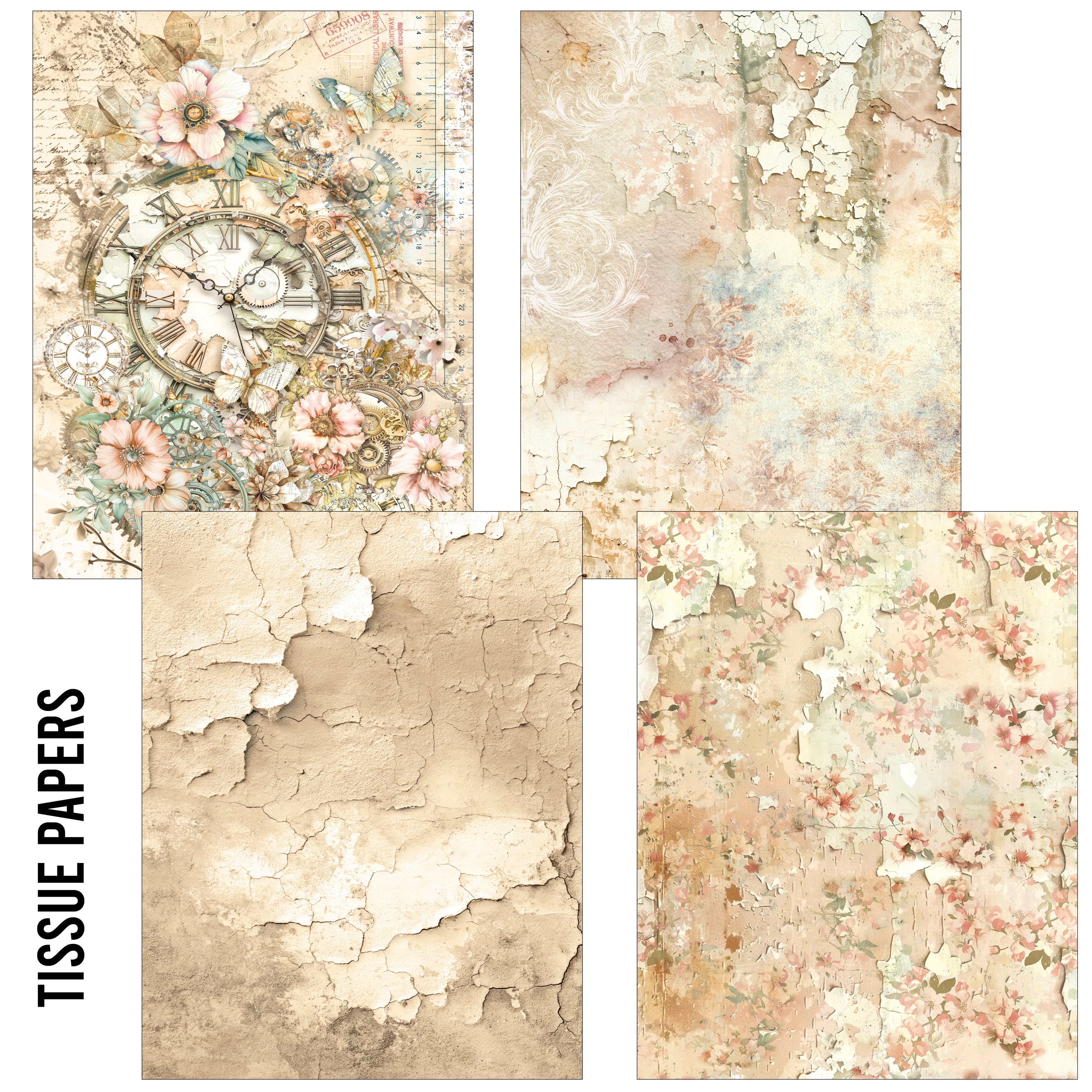 Craftmix Lost in Time Mixed A5 Paper Pack - 8 Sheets (Tissue & Vellum Variety)