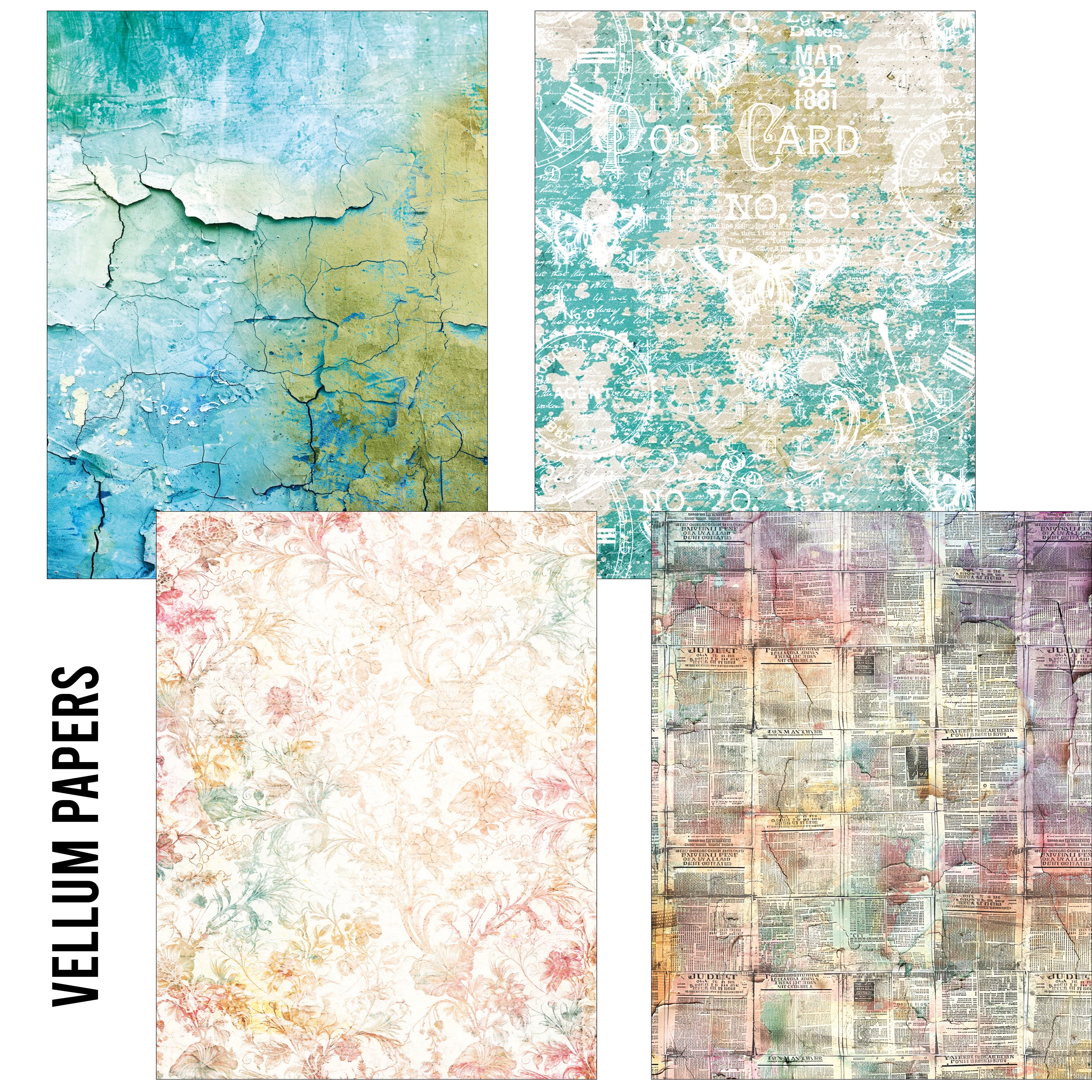Craftmix The Sound of Spring Mixed A5 Paper Pack - 8 Sheets (Tissue & Vellum Variety)