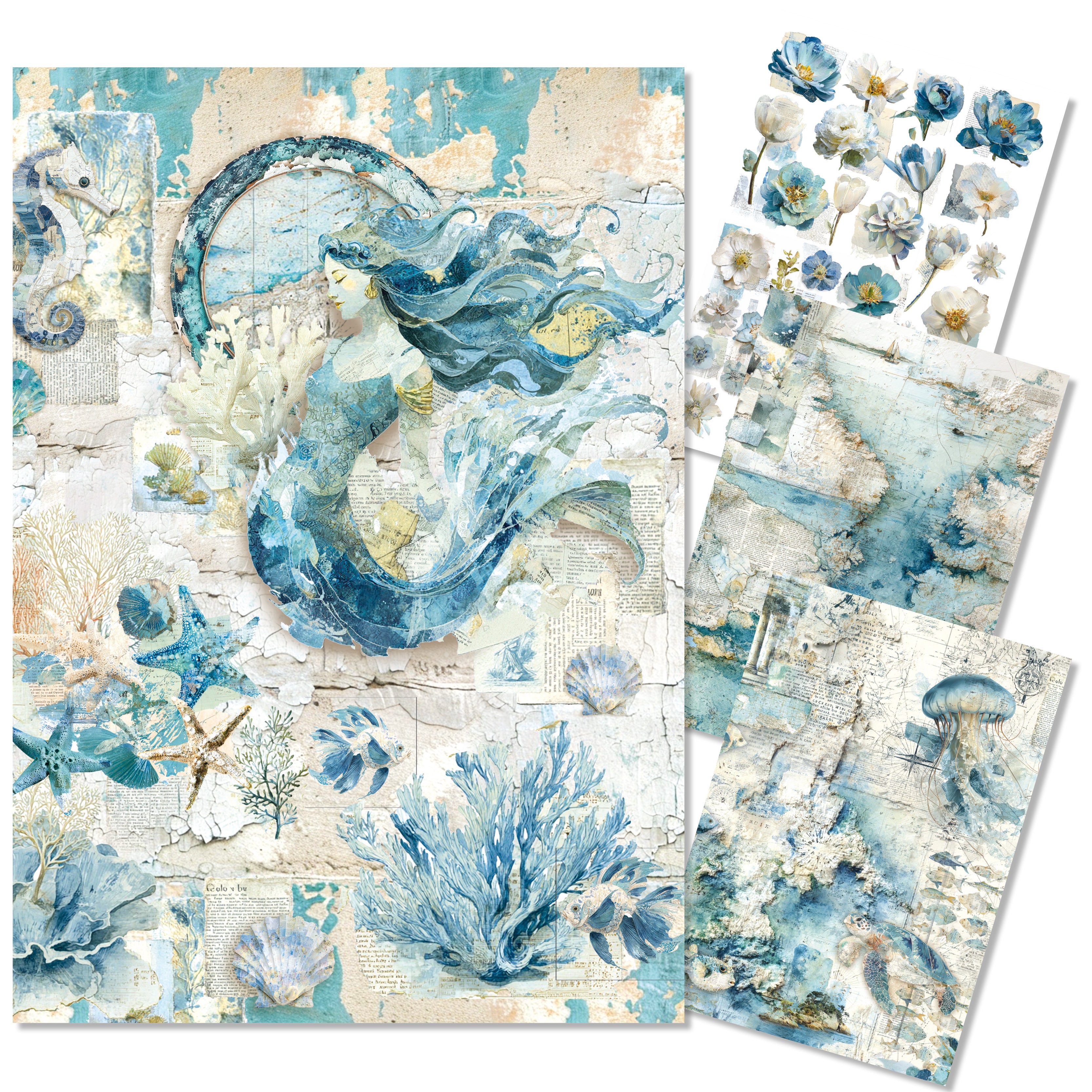 Rice Paper A4 MIXED 4/Pkg Edge of the Ocean