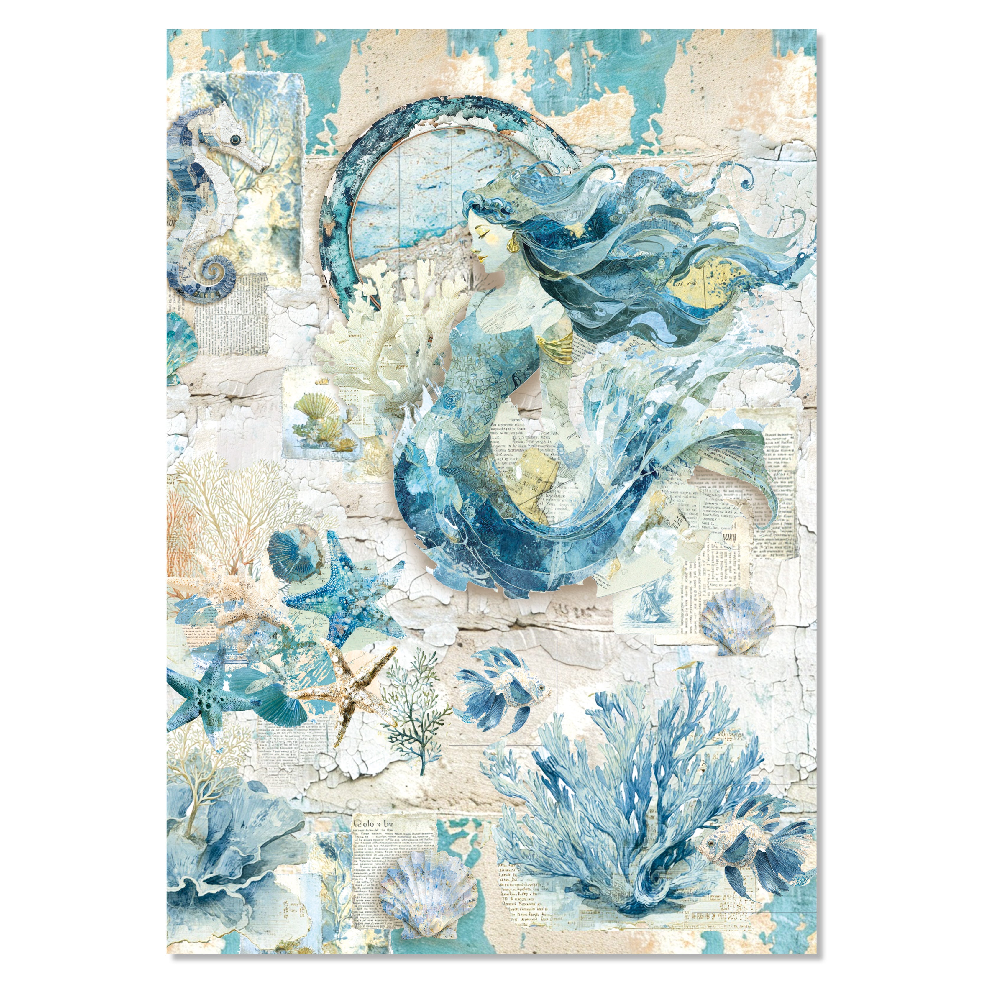 Rice Paper A4 MIXED 4/Pkg Edge of the Ocean