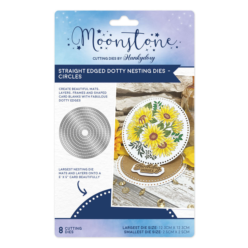 Moonstone Dies - Straight Edged Dotty Nesting Dies - Circles