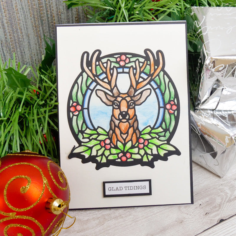 Moonstone Dies - Stained Glass Festive Reindeer