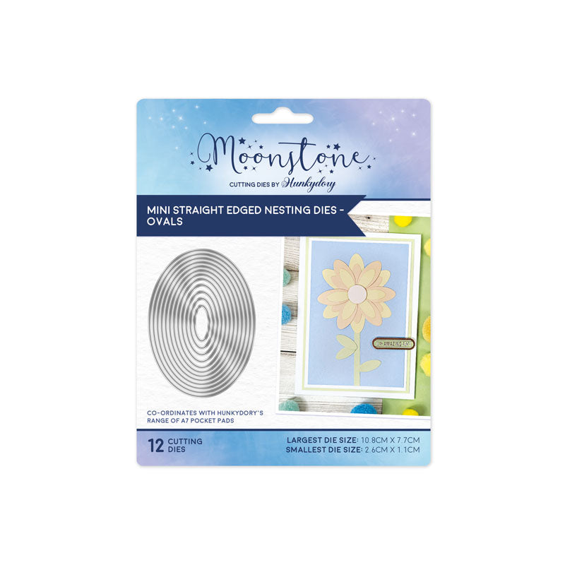 Moonstone Dies - Mini Straight Edged Nesting Dies - Ovals