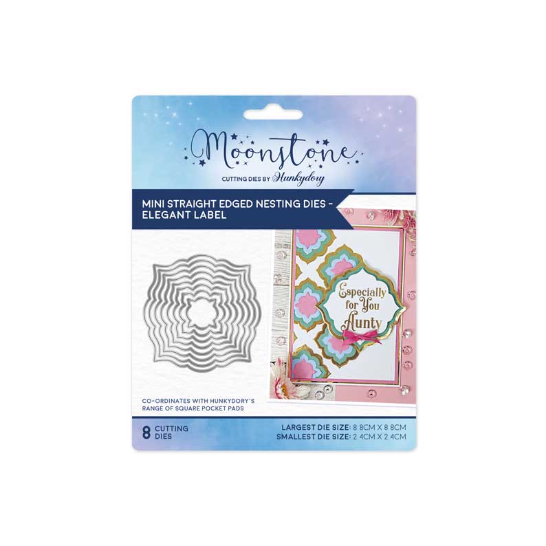 Moonstone Dies - Mini Straight Edged Nesting Dies - Elegant Label