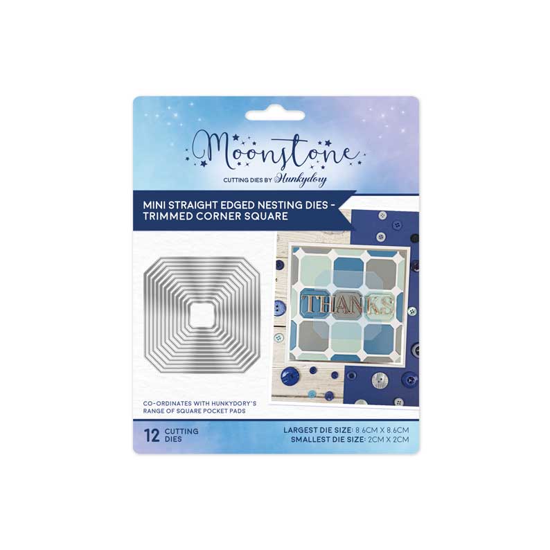 Moonstone Dies - Mini Straight Edged Nesting Dies - Trimmed Corner Square