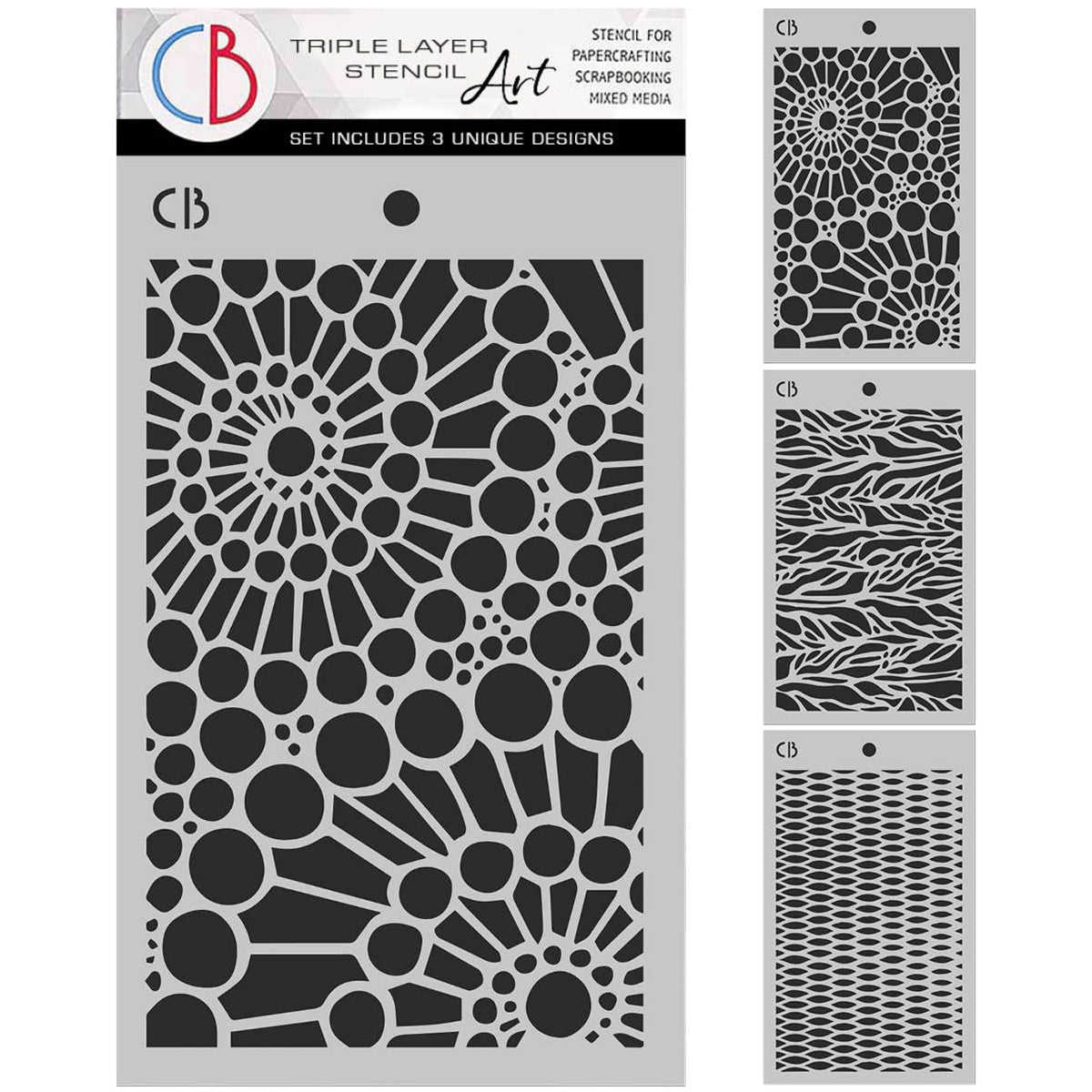 An Artist Journey Stencil Mix 5"X8"– Triple Layer Set (3 Unique Designs)
