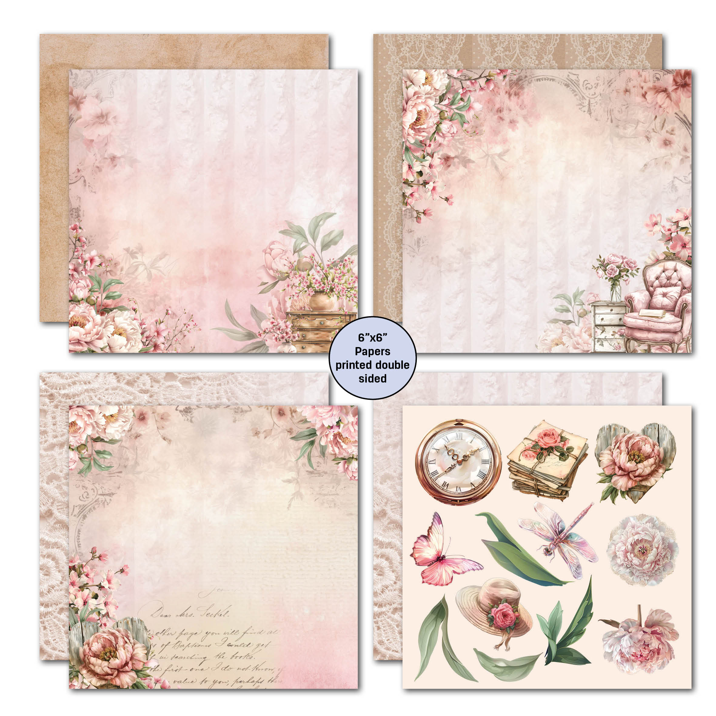 3Quarter Designs Blossoming Peonies 6x6 Paper Pack