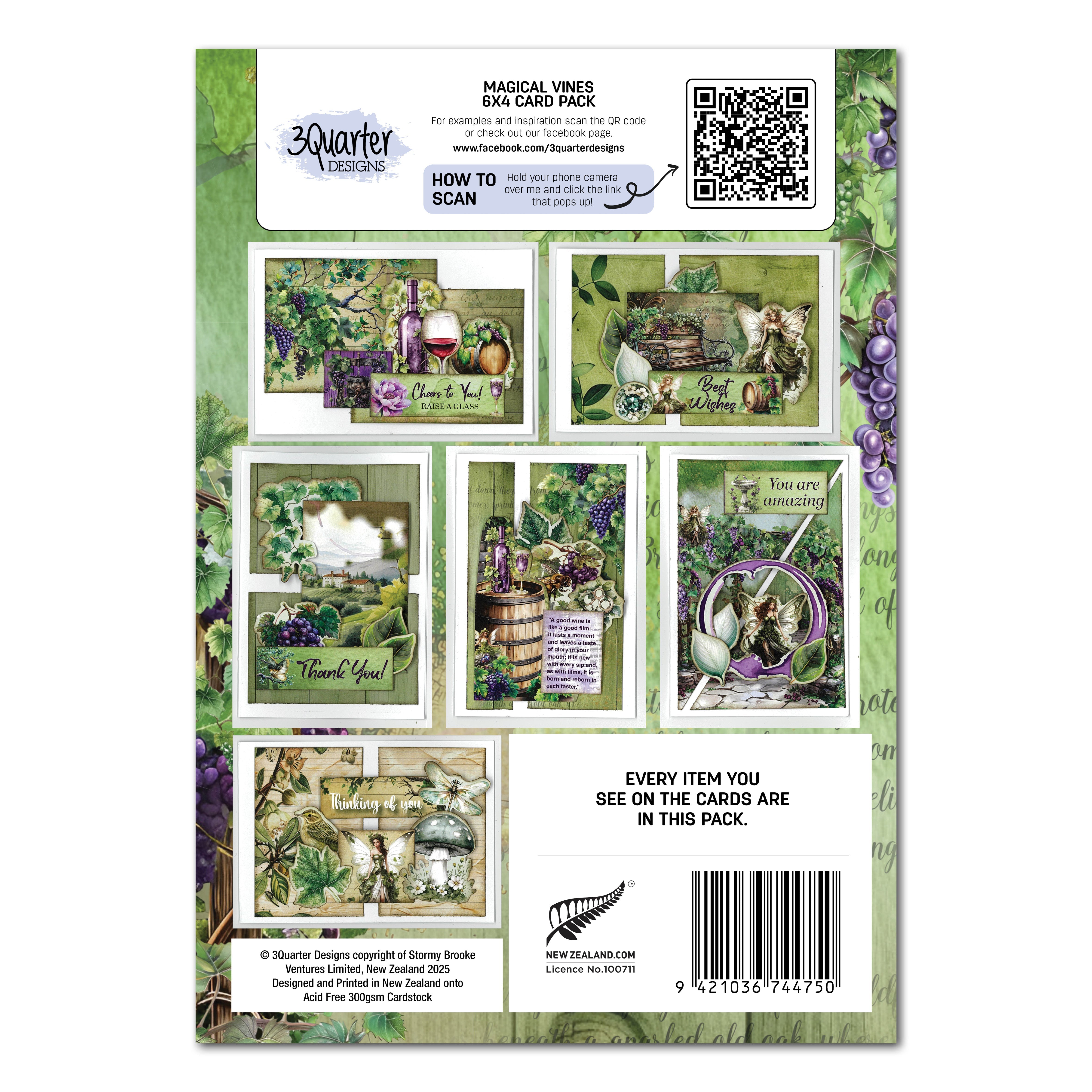 3Quarter Designs Magical Vines  6x4 Card Pack