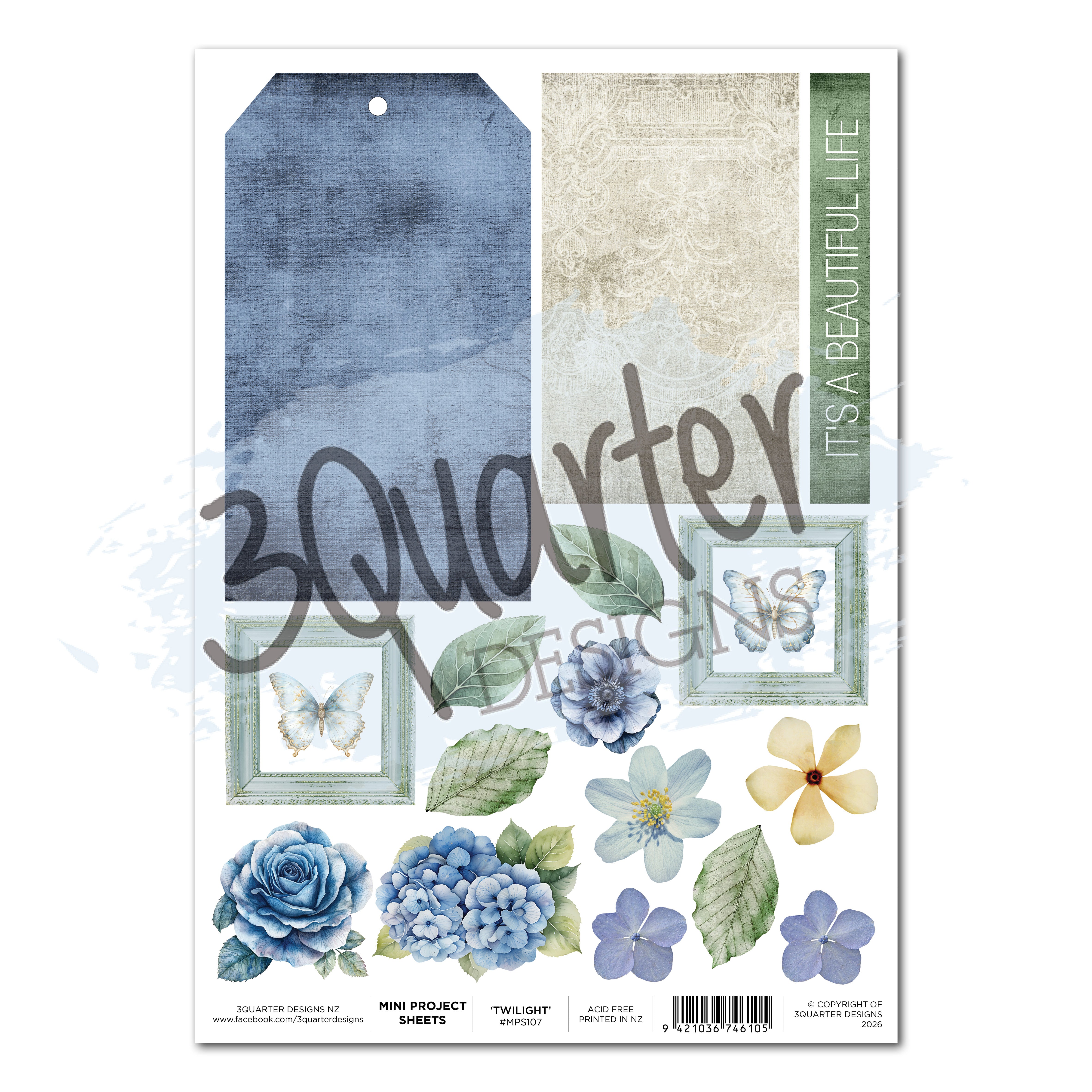 3Quarter Designs Twilight Ink - Mini Project Sheet
