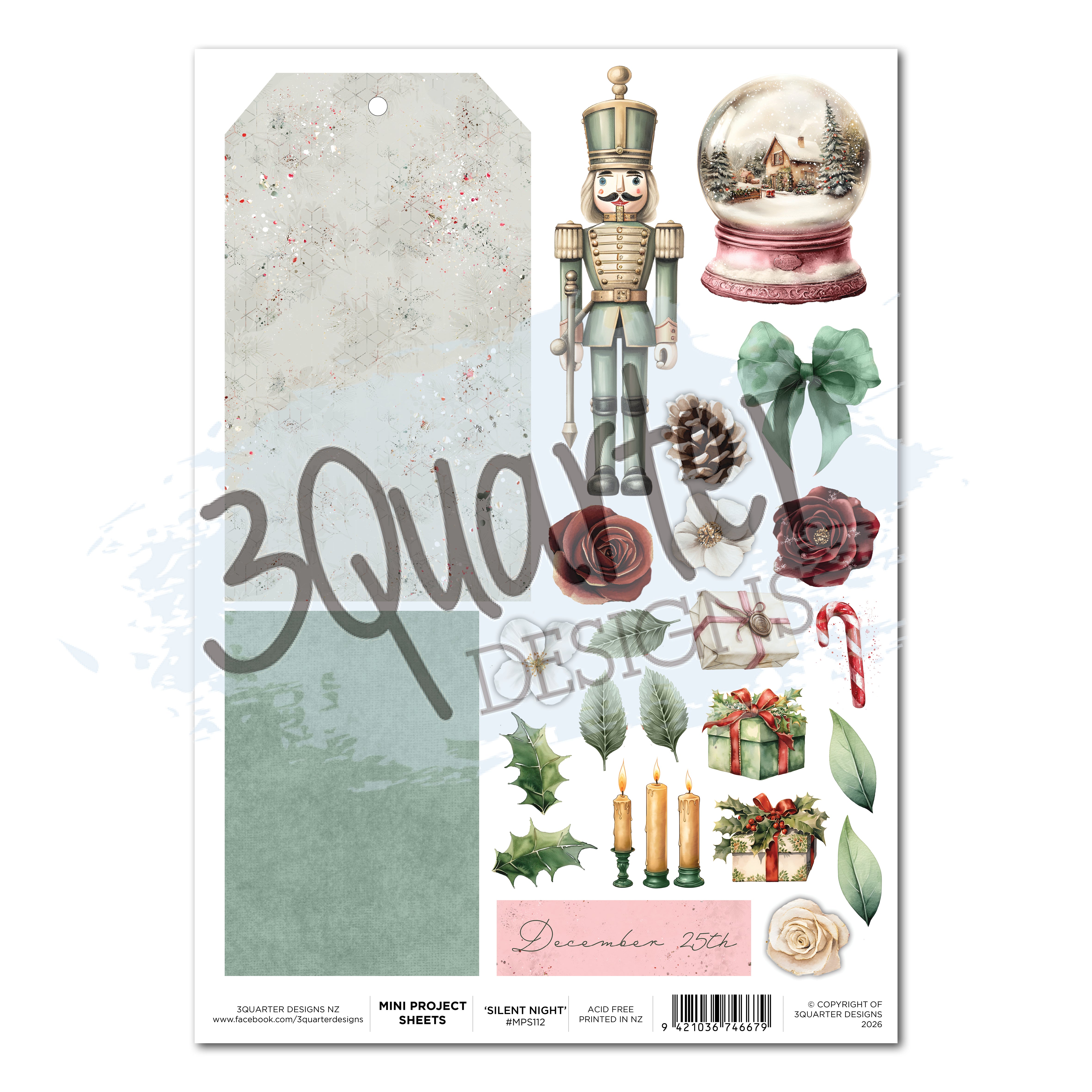 3Quarter Designs Silent Night Mini Project Sheet