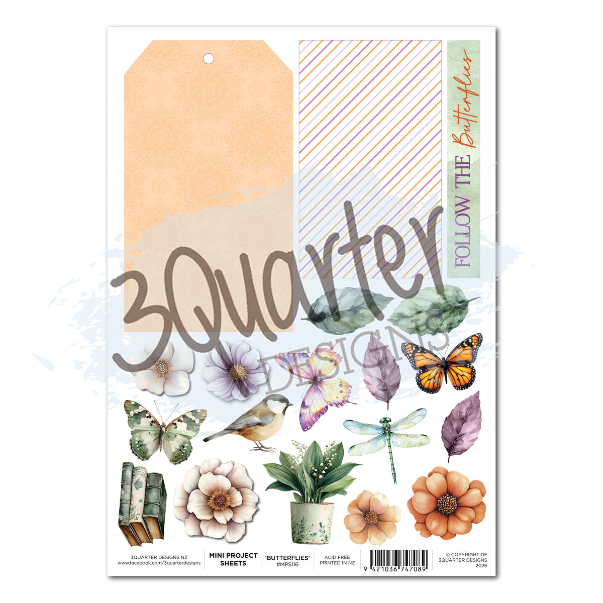3Quarter Designs Butterfly Grove Mini Project Sheet