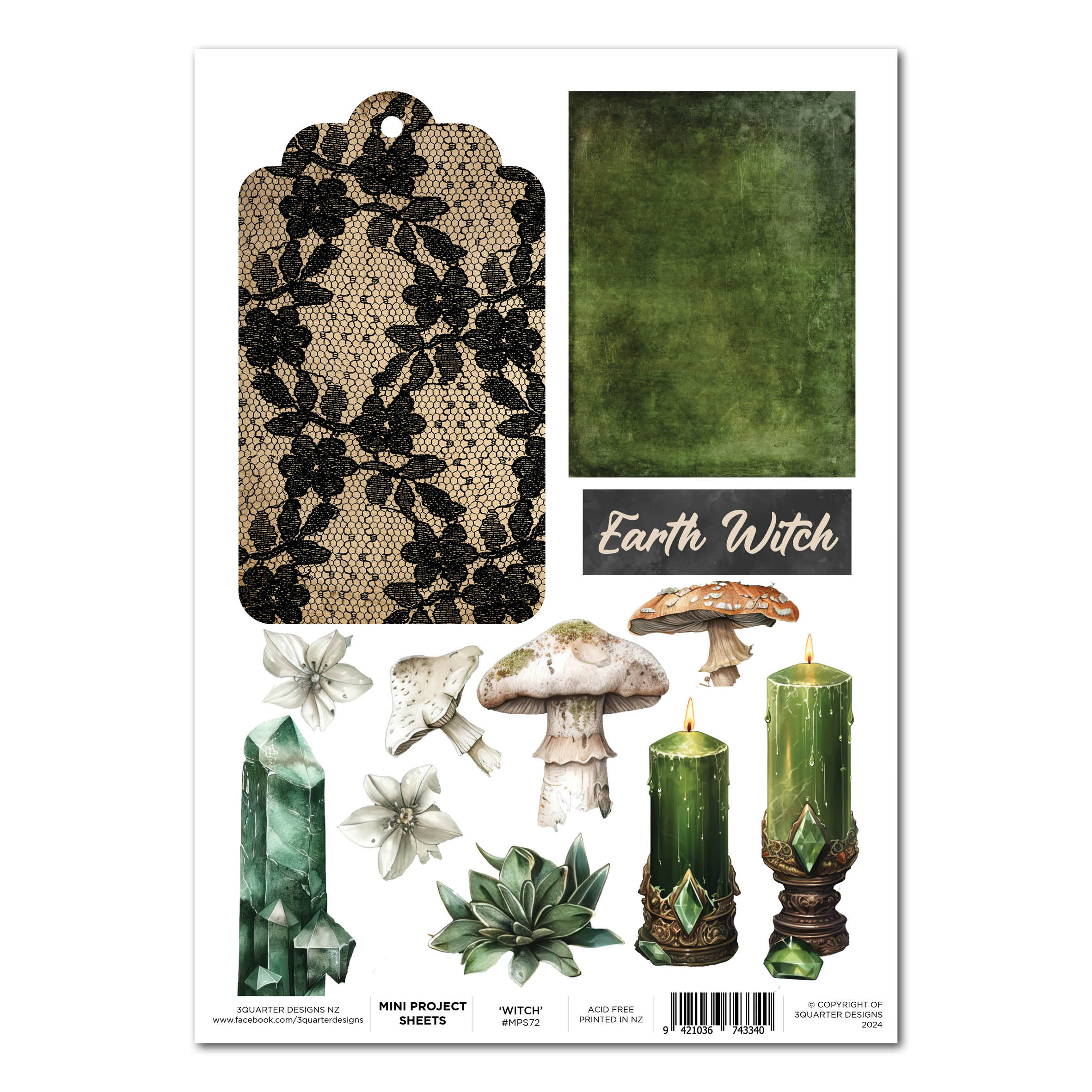 3Quarter Designs Earth Witch - Mini Project Sheet