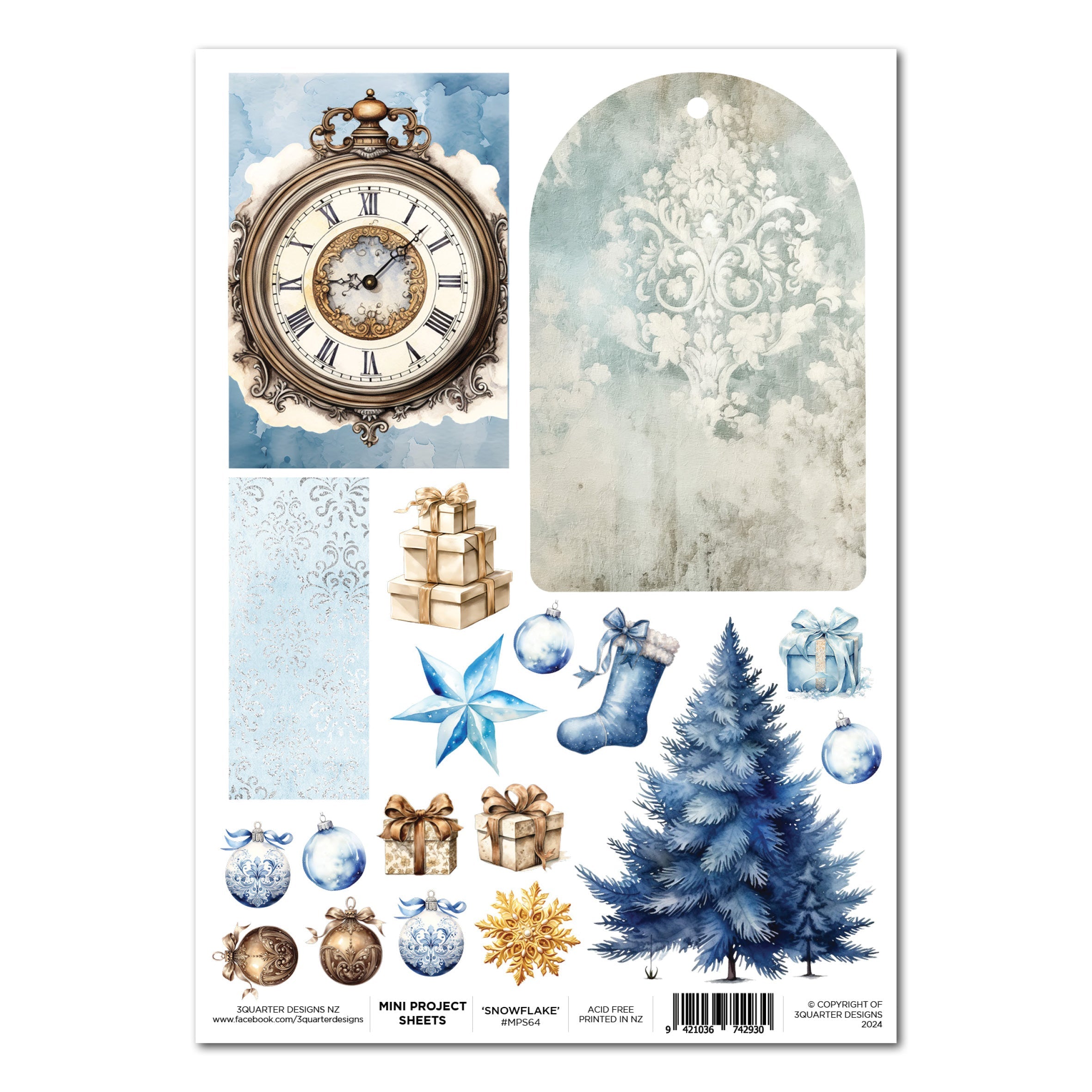 3Quarter Designs Snowflake Season - Mini Project Sheet