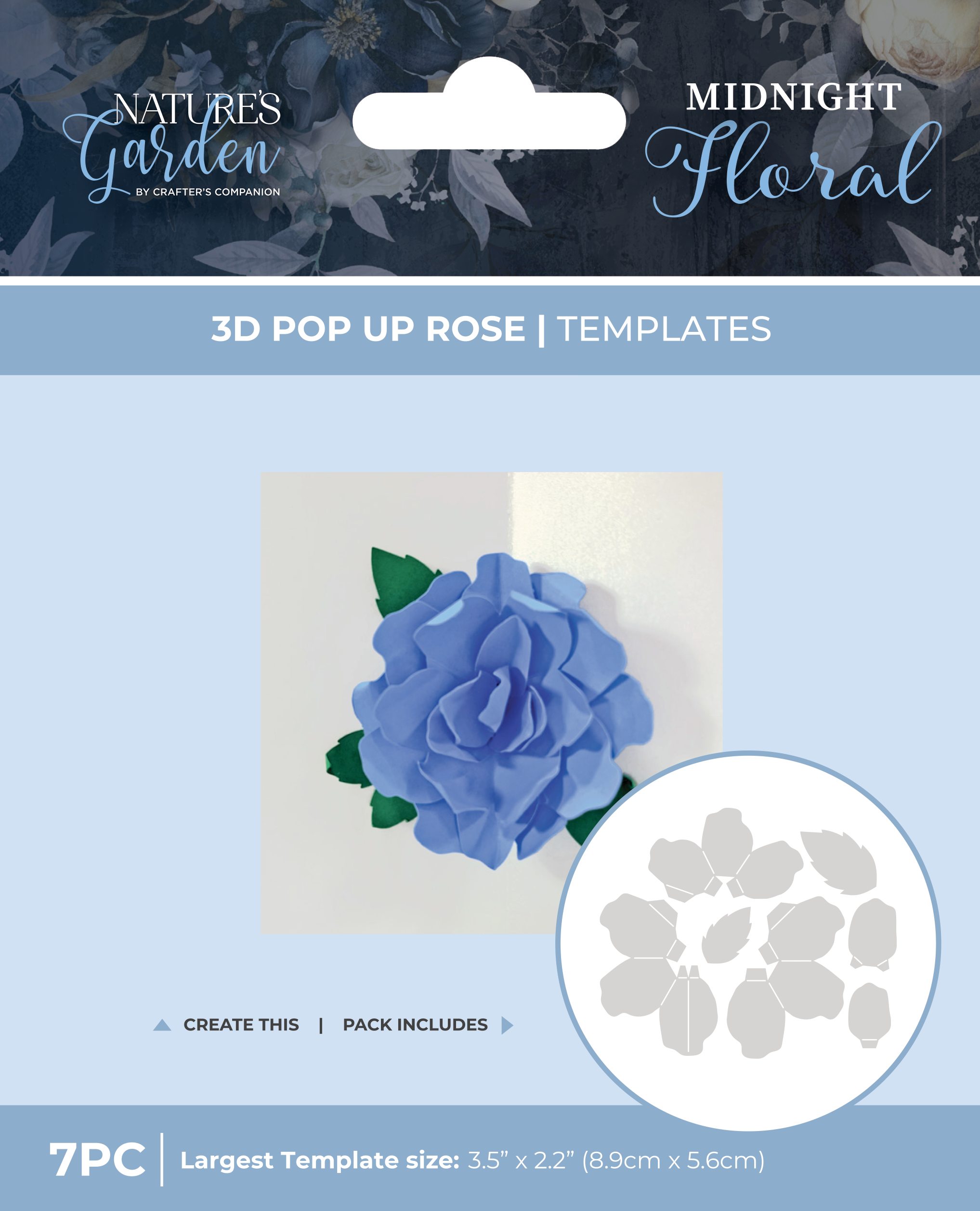 Nature's Garden - Midnight Floral Template - 3D Pop Up Rose