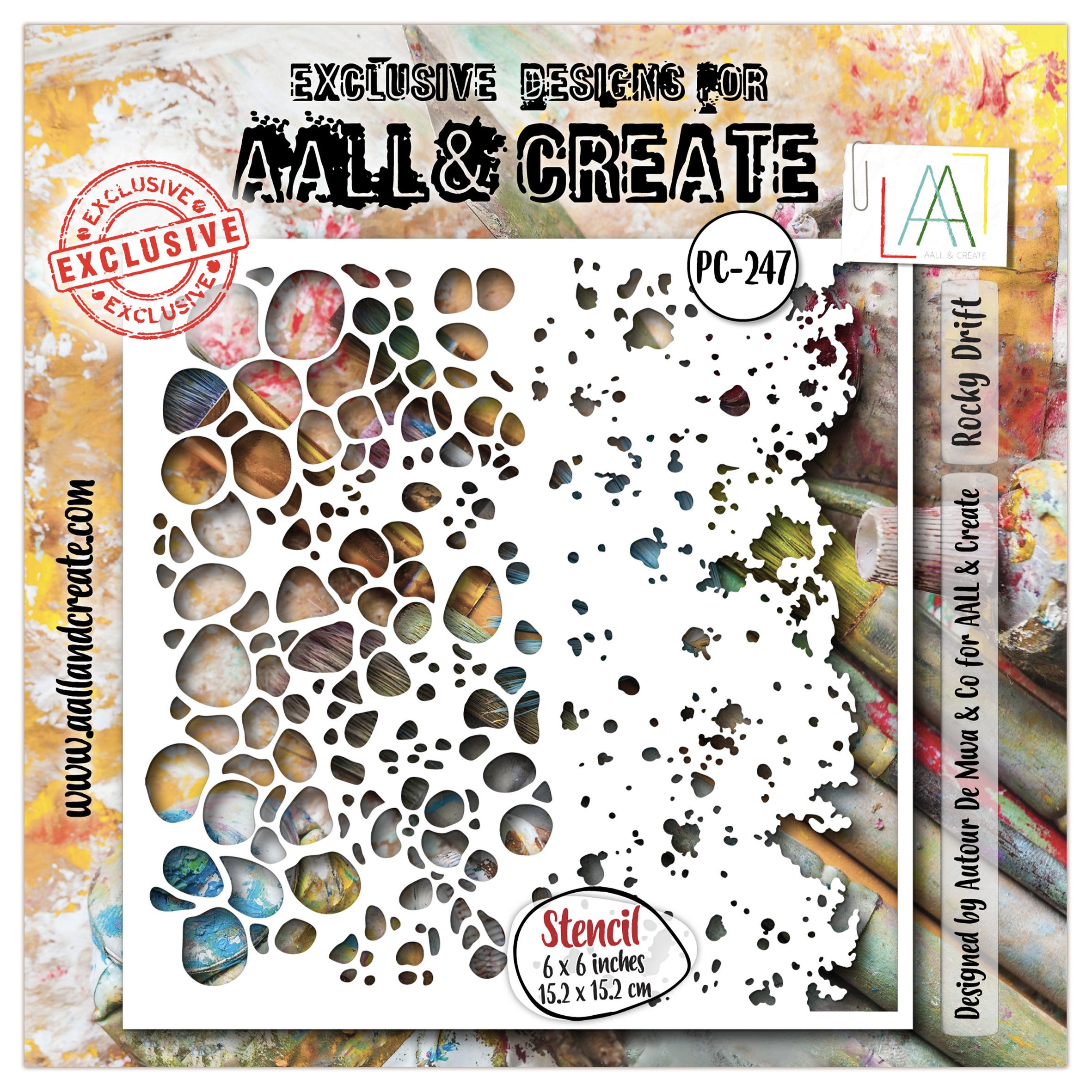 AALL and Create - 6"x6" Stencil - Rocky Drift