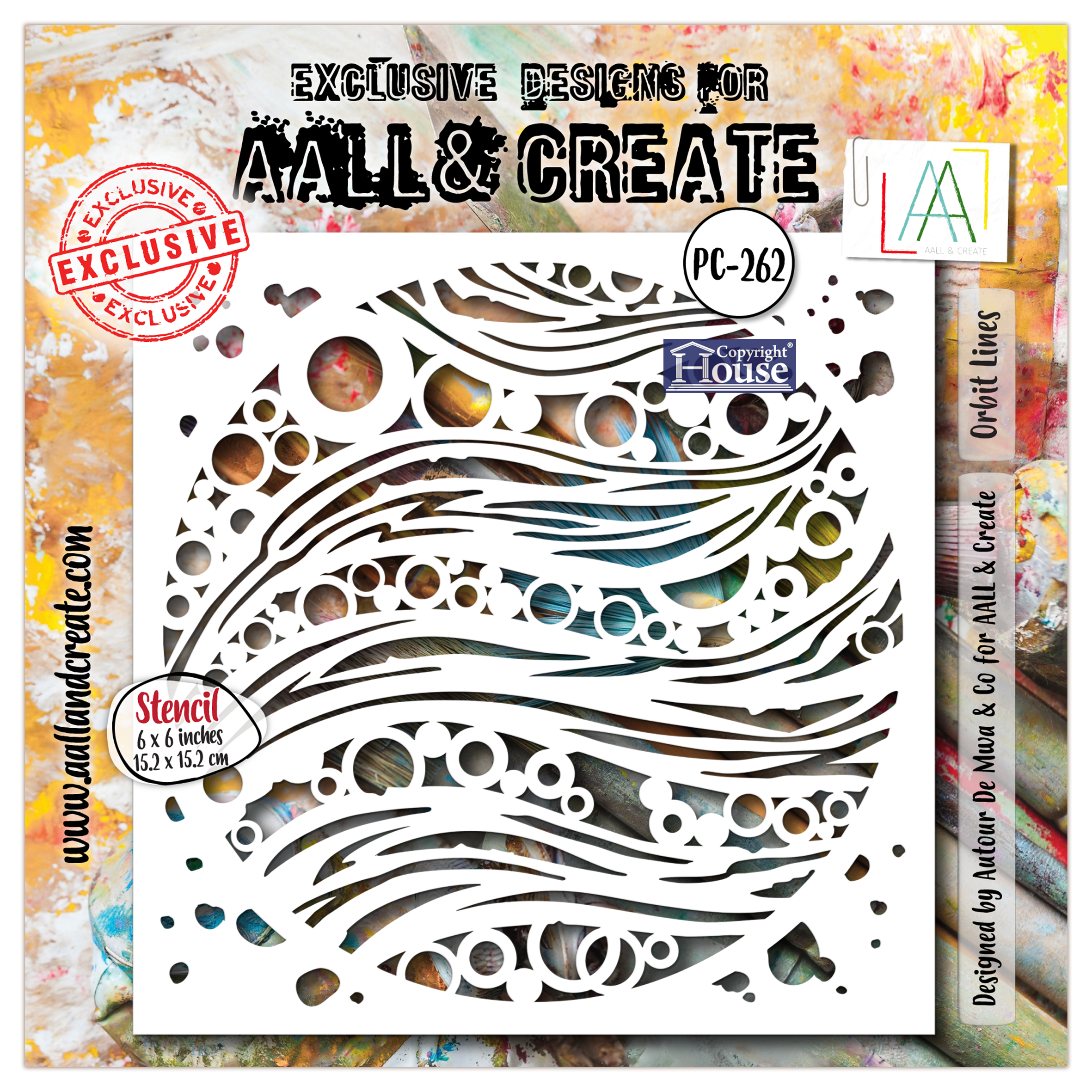 AALL and Create - 6x6 Stencil - Orbit Lines