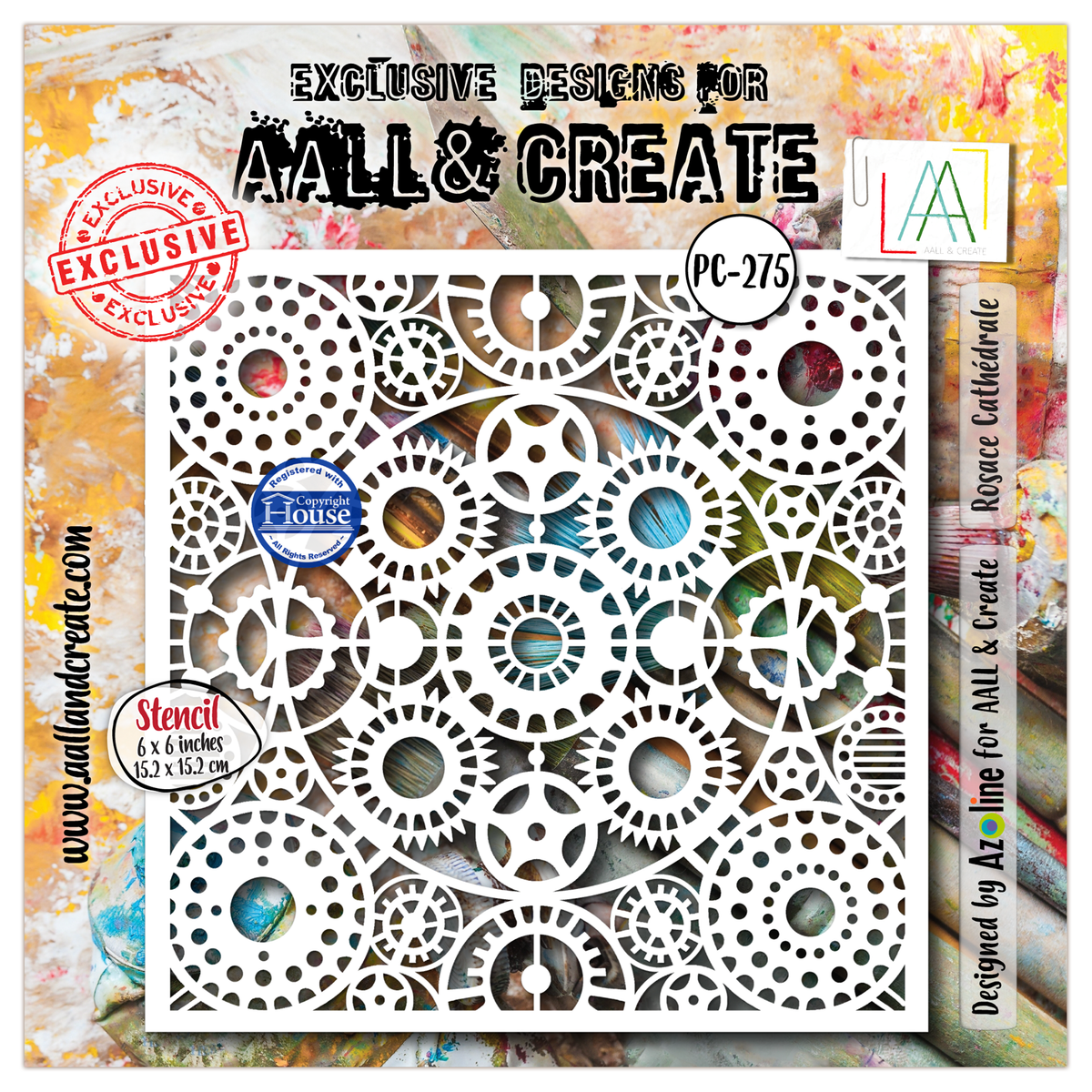 AALL and Create - 6"x6" Stencil - Rosace Cathédrale
