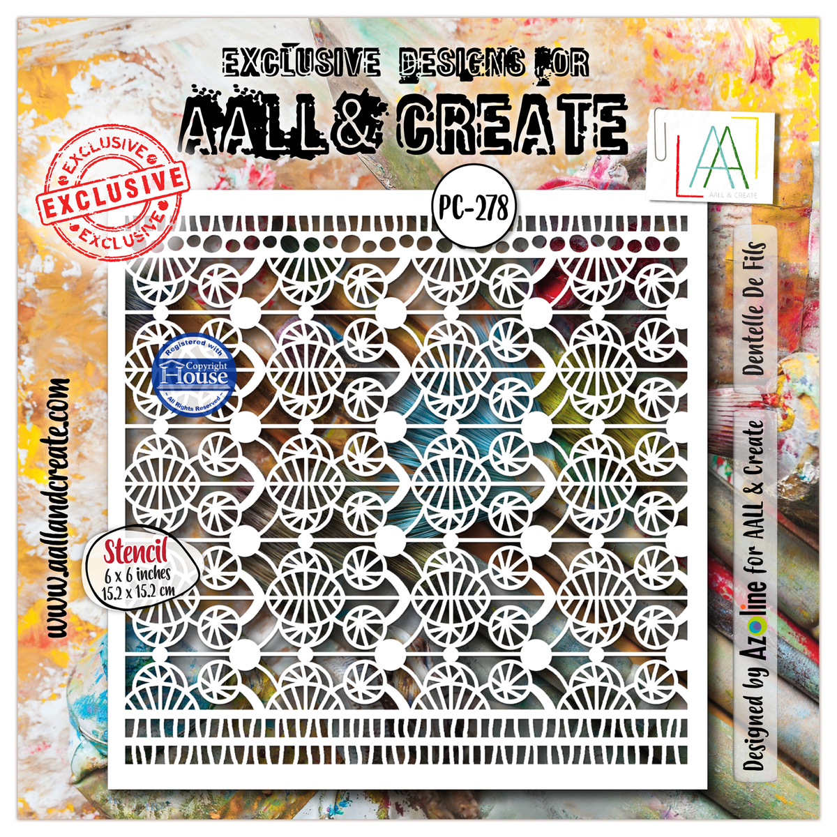 AALL and Create - 6"x6" Stencil - Dentelle De Fils