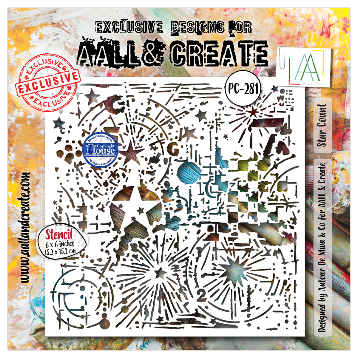 AALL and Create - 6"x6" Stencil - Star Count