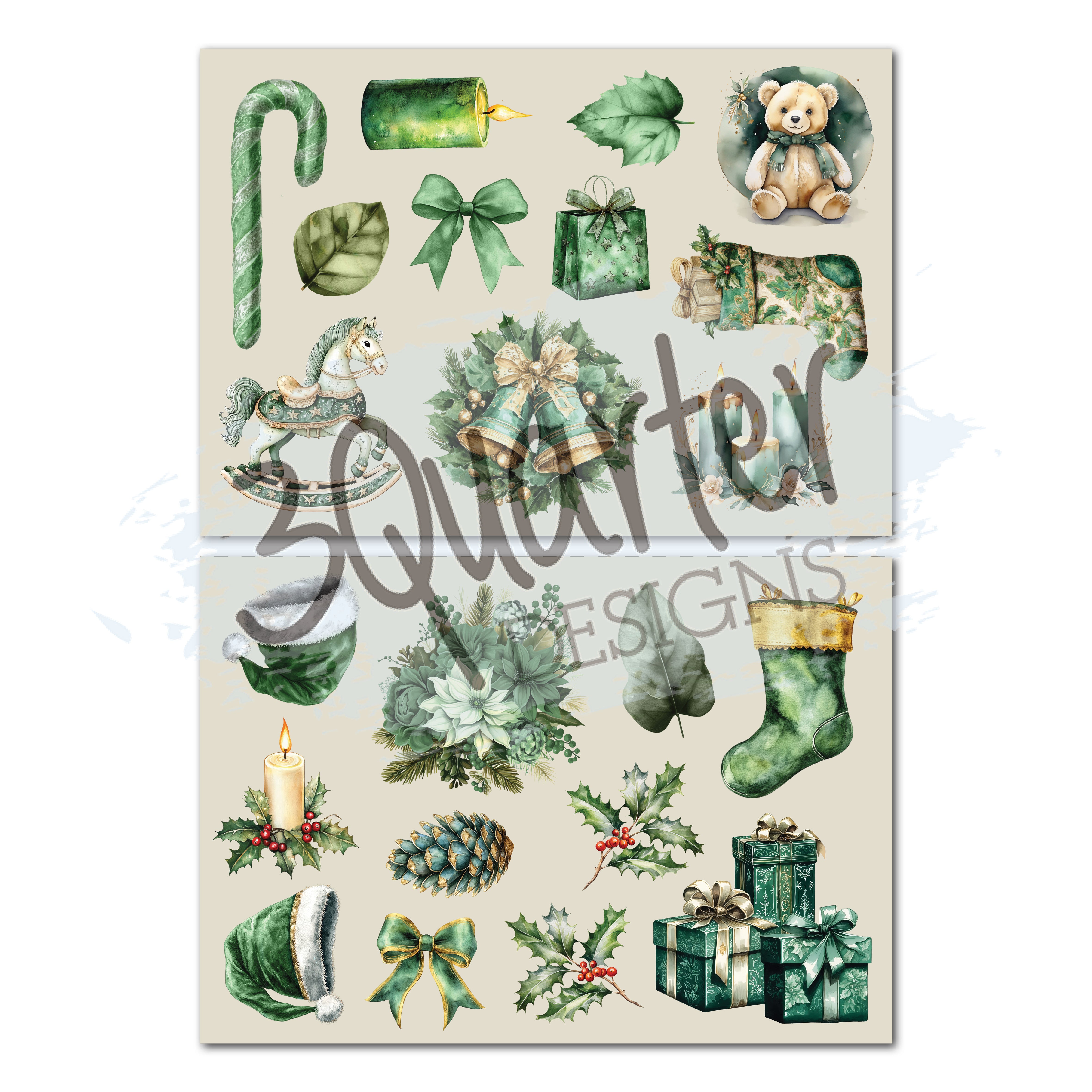 3Quarter Designs Pine Festivities 8x8 Paper Pack & Diecuts Set