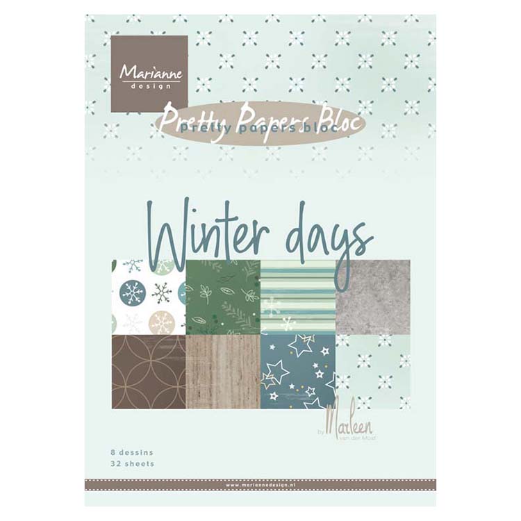 Marianne Design A5 Pretty Paper Bloc Winter Days By Marleen