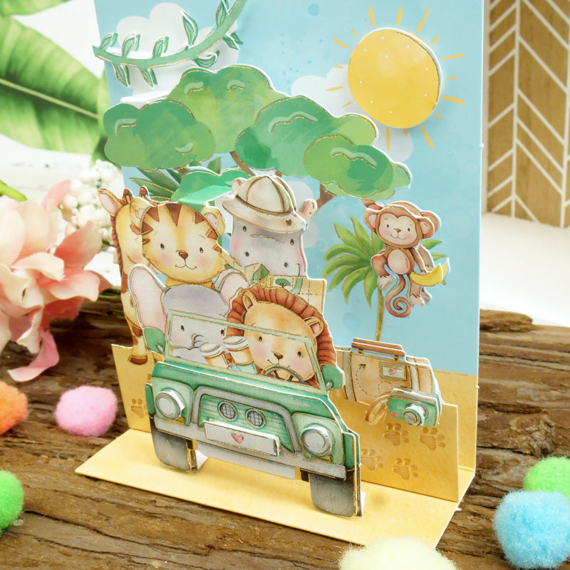 Pop-Up Stepper Cards - Safari Adventure