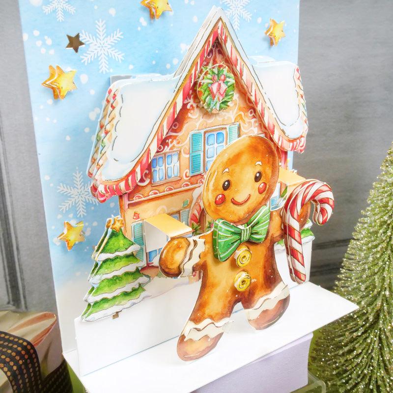 Christmas Pop-Up Stepper Card - Gingerbread Joy