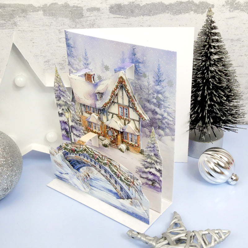 Christmas Pop-Up Stepper Card - A Winter Retreat