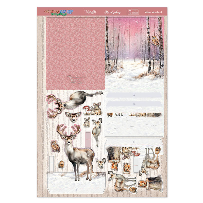 Christmas Pop-Up Stepper Card - Winter Woodland