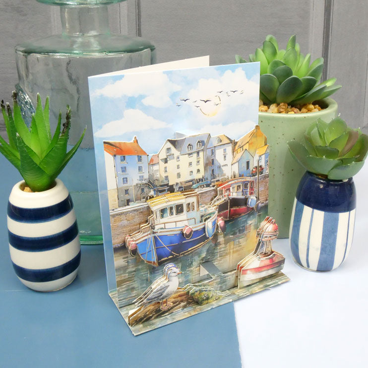 Pop-Up Stepper Card - Happy Harbourside