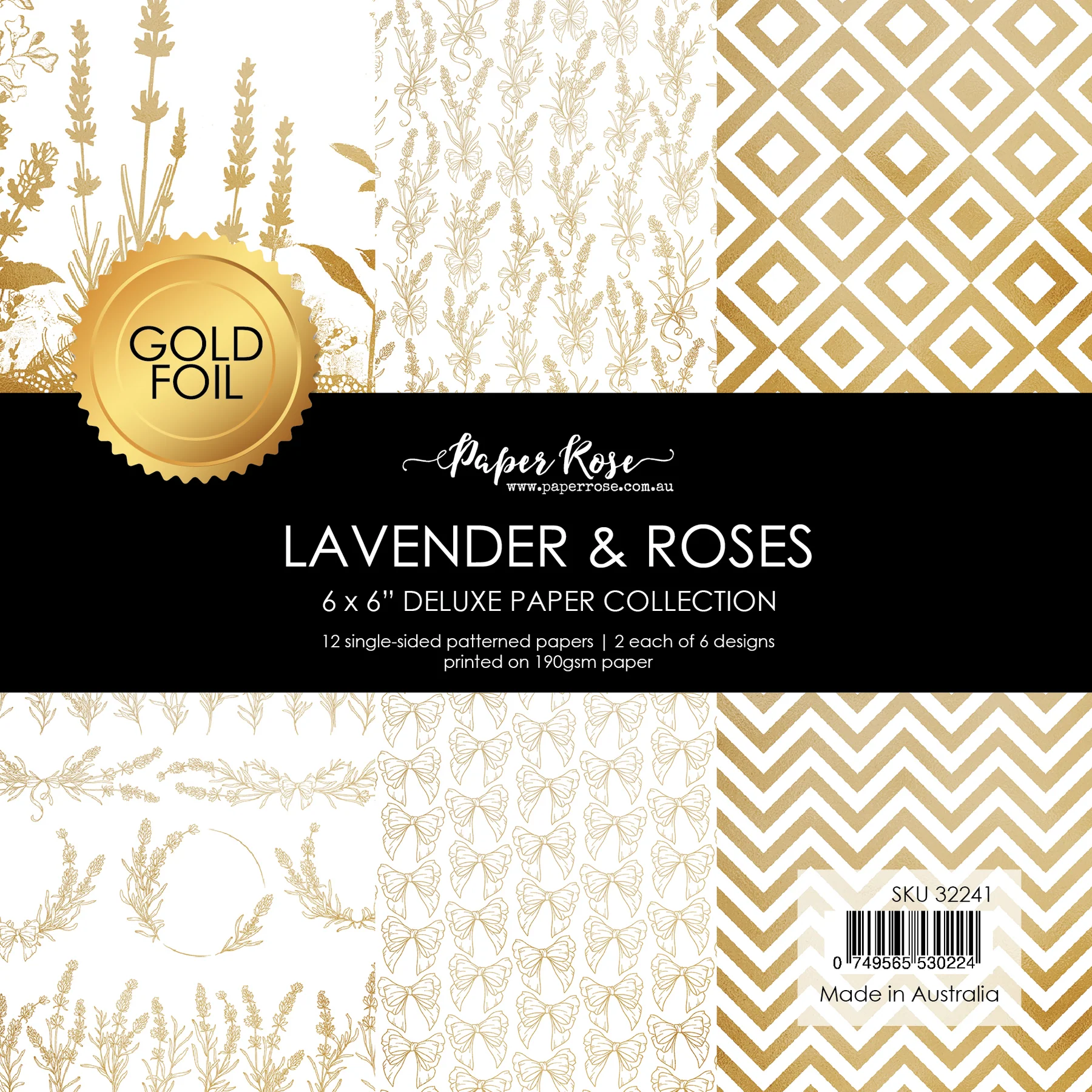 Lavender & Roses - Gold Foil 6x6 Paper Collection 32241