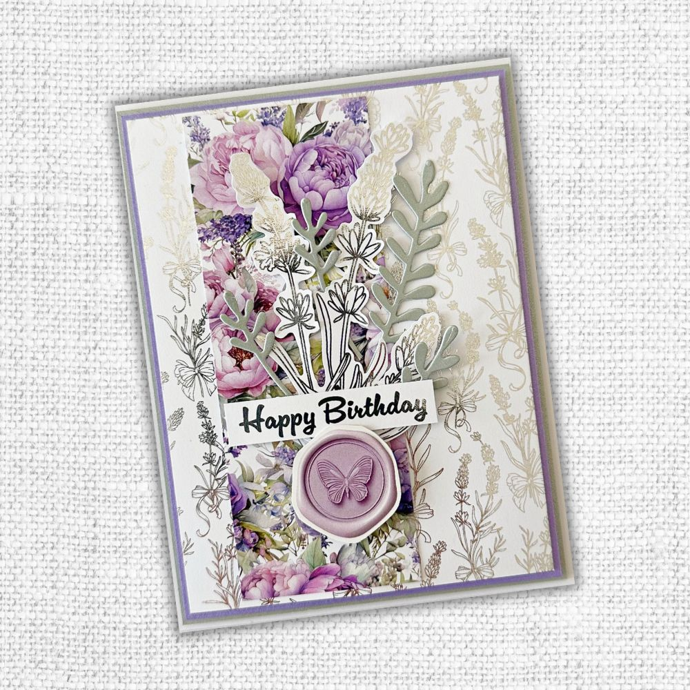 Lavender & Roses - Silver Foil 12x12 Paper Collection 32244