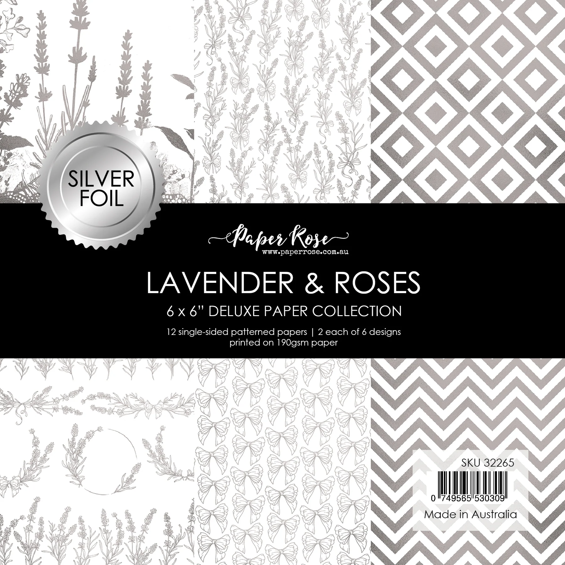 Lavender & Roses - Silver Foil 6x6 Paper Collection 32265