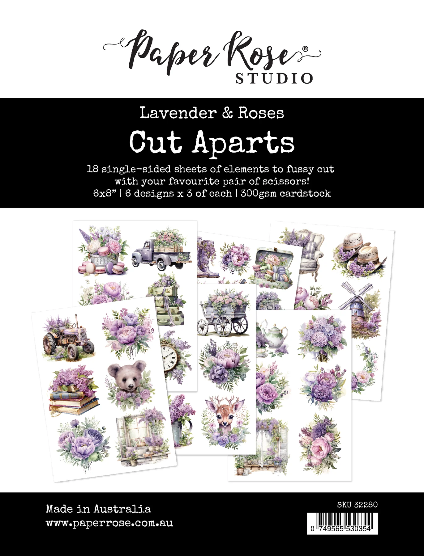 Lavender & Roses Cut Aparts Paper Pack 32280