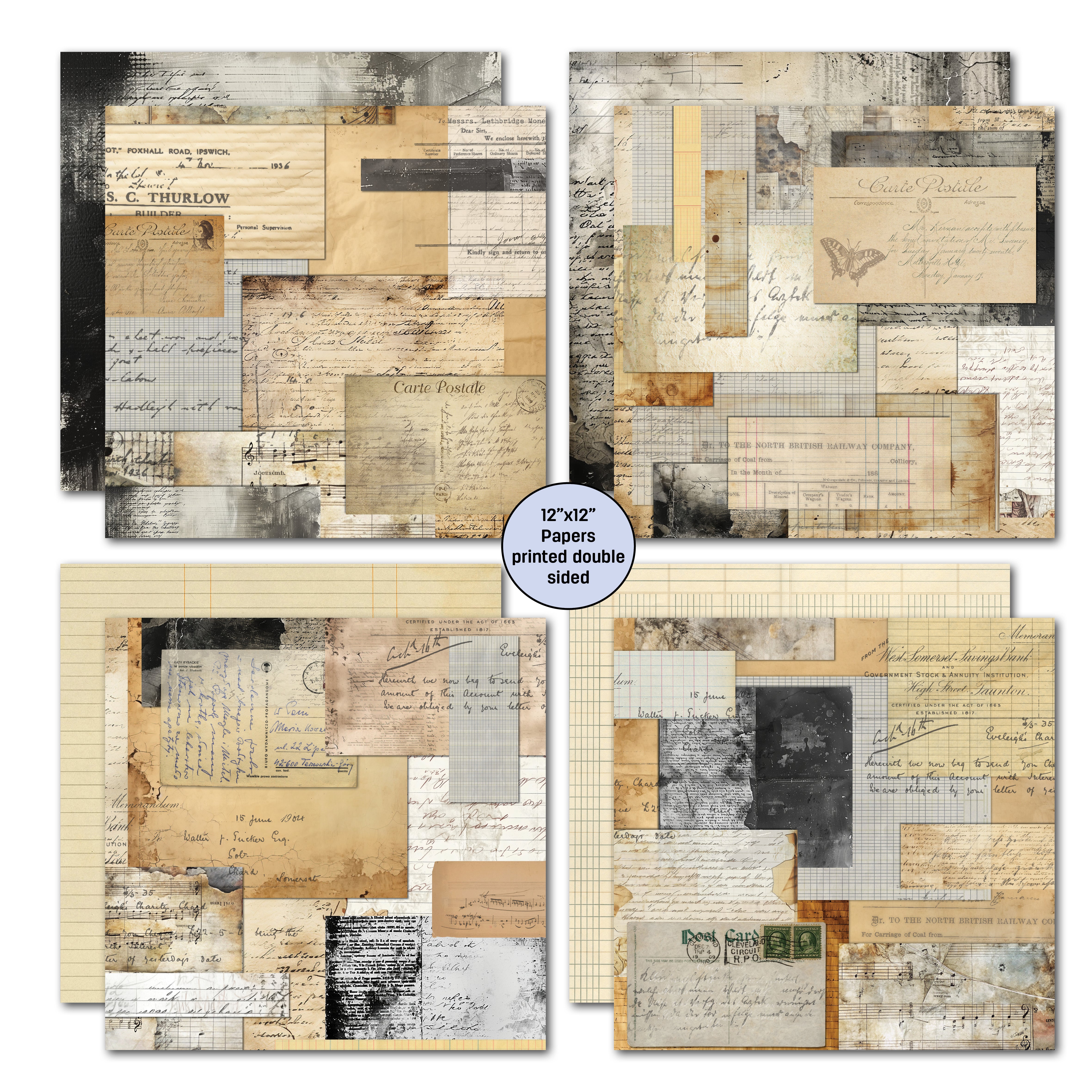 3Quarter Designs Paper Tales 12x12 Designer Paper & Diecuts Set